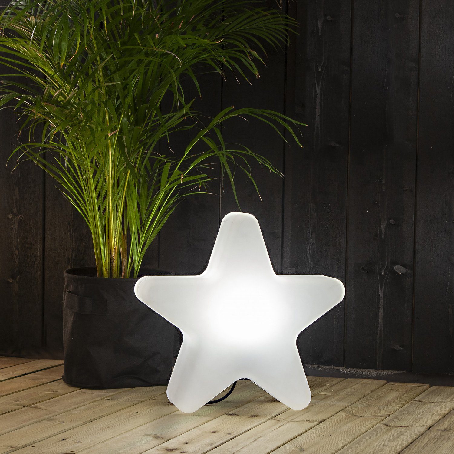 MARELIDA LED-Stern für außen Gartenleuchte Stern Deko H: 50cm Erdspieß E27  Fassung max 25W für Außen weiß