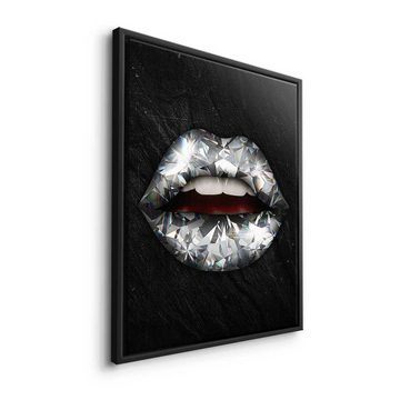 DOTCOMCANVAS® Leinwandbild, Premium Leinwandbild - Pop Art - Lippen X Diamant - modernes Wandbil