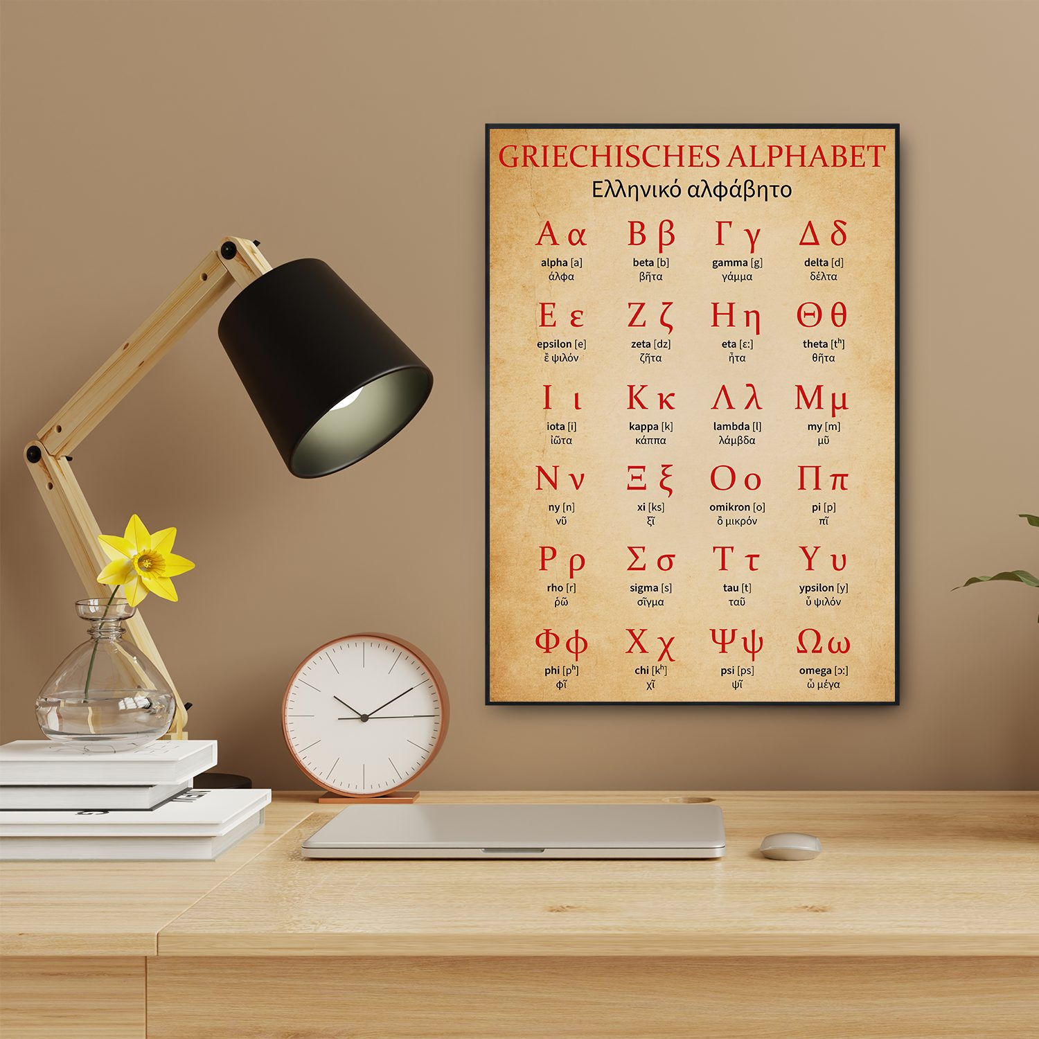 Tigerlino Poster Griechisches Alphabet Lernhilfe griechisch ABC Griechenlan günstig online kaufen