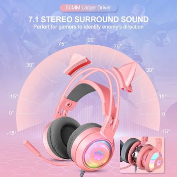 JYPS Over-Ear-Design Gaming-Headset (Flexibel und hochsensibel für optimale Position. Minimiert Umgebungsgeräusche, entscheidend für Gaming-Präzision., 360° verstellbarem Noise Cancelling-Mikrofon, 3,5-mm-Klinkenanschluss)