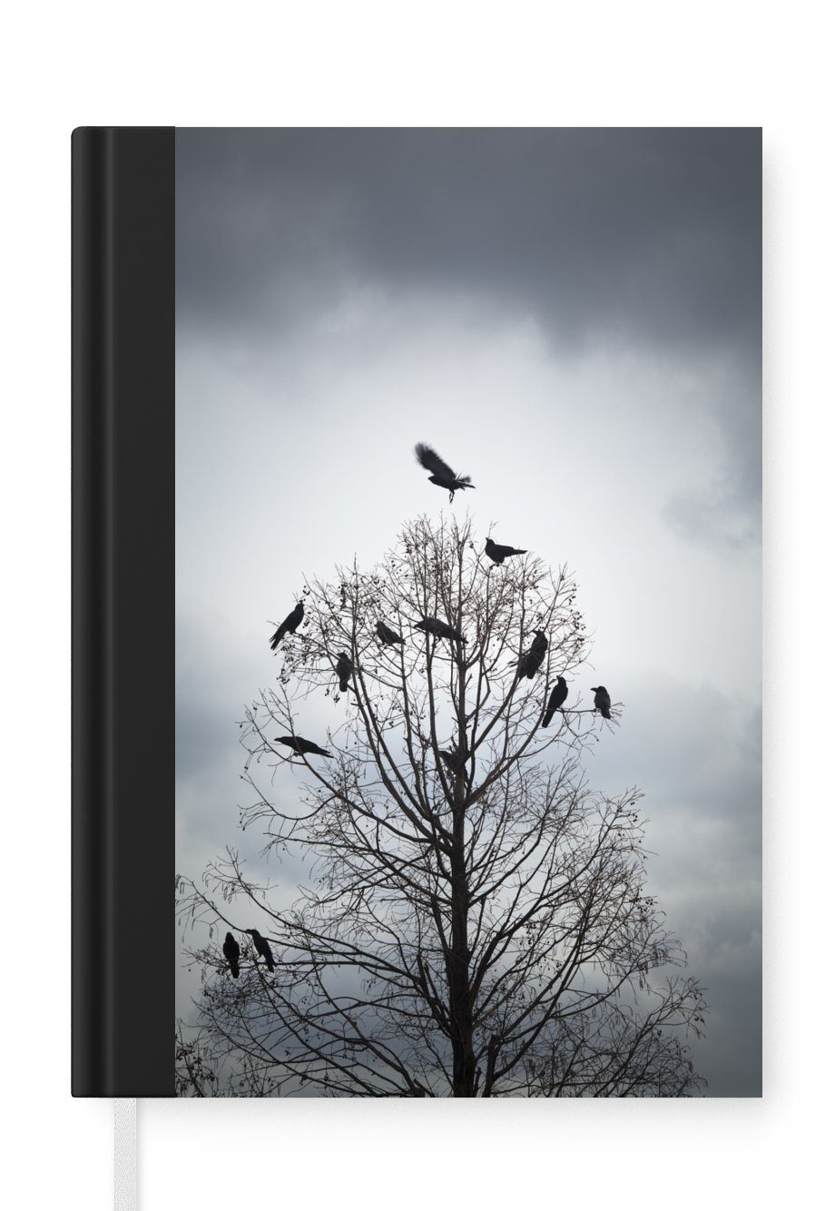 MuchoWow Notizbuch Vögel in einem Baum, Journal, Merkzettel, Tagebuch, Notizheft, A5, 98 Seiten, Haushaltsbuch
