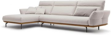 hülsta sofa Ecksofa hs.460, Sockel in Nussbaum, Winkelfüße in Umbragrau, Breite 338 cm