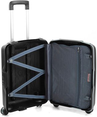 RONCATO Hartschalen-Trolley Light Carry-on, 55 cm, schwarz, 4 Rollen, Handgepäck-Koffer Reisegepäck Hartschalen-Koffer mit TSA Schloss