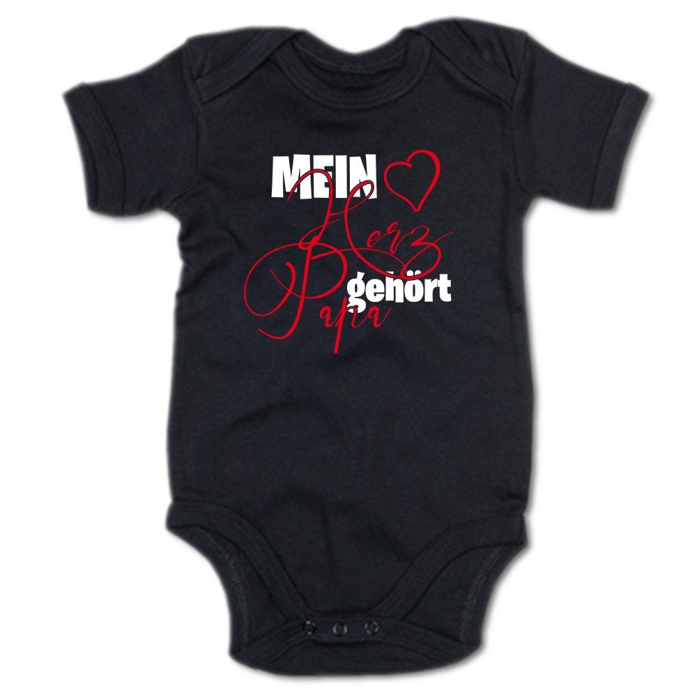 G-graphics Kurzarmbody Mein Herz gehört Papa Baby Body mit Spruch / Motiv / Aufdruck • zum Vatertag