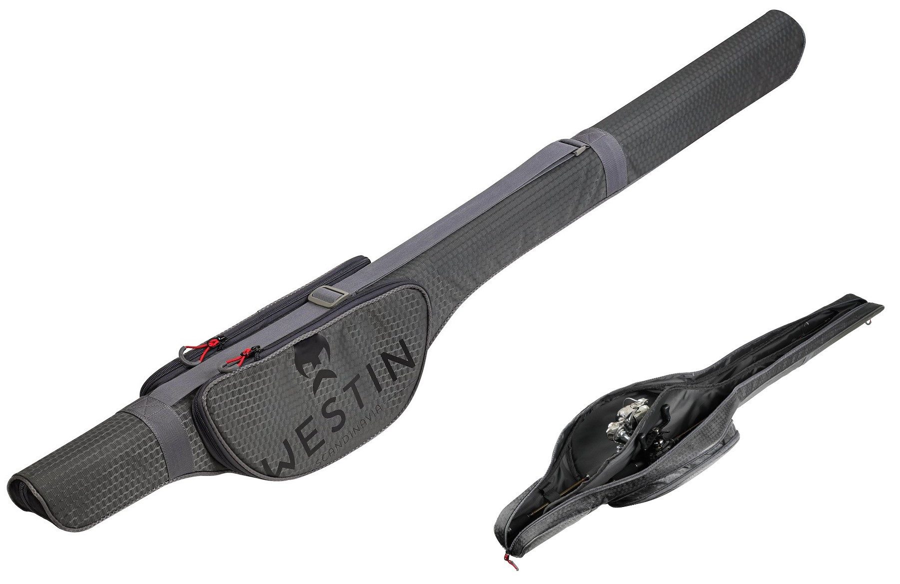 Westin Fishing Angelrutentasche W4 Rod Case Fits Rutenfutteral für 2 Ruten - 117cm 132cm 147cm 160cm (1-tlg), Expandierbare Rollentasche für größere Rollen