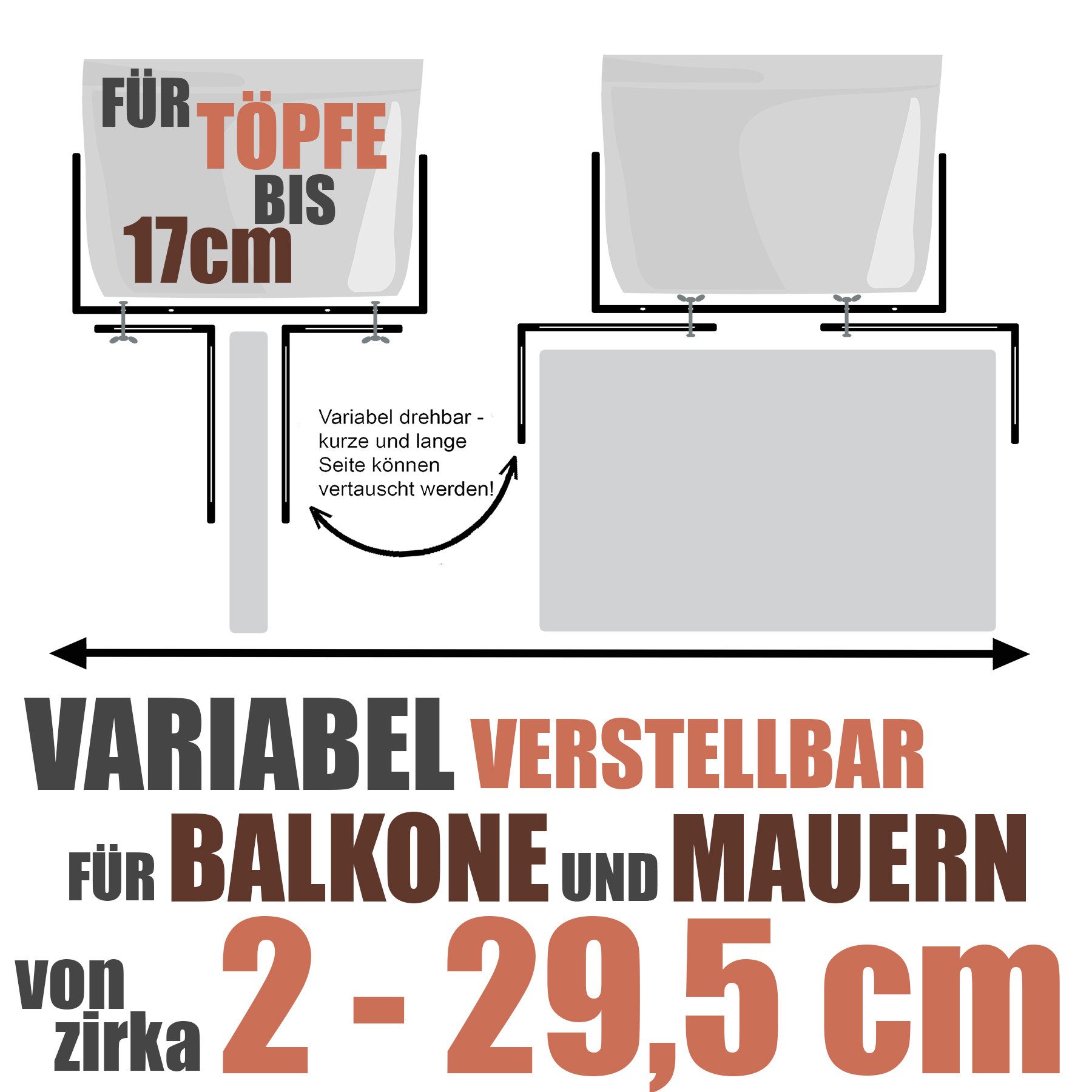 BigDean Blumenkastenhalter Standard H-Form Kasten Halter günstig online kaufen
