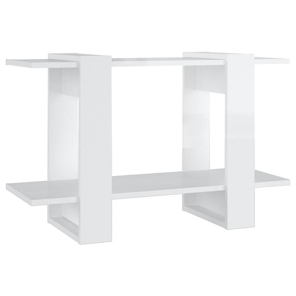 vidaXL Bücherregal Bücherregal/Raumteiler Hochglanz-Weiß 80x30x51 cm, 1-tlg.