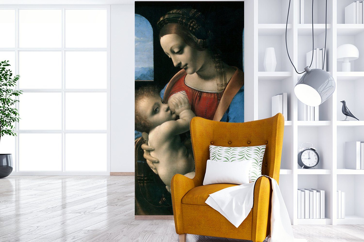 Vinci, (2 Die Fototapete da Jungfrau St), Fototapete Schlafzimmer Vliestapete Matt, Maria bedruckt, für Leonardo Küche, MuchoWow Wohnzimmer -
