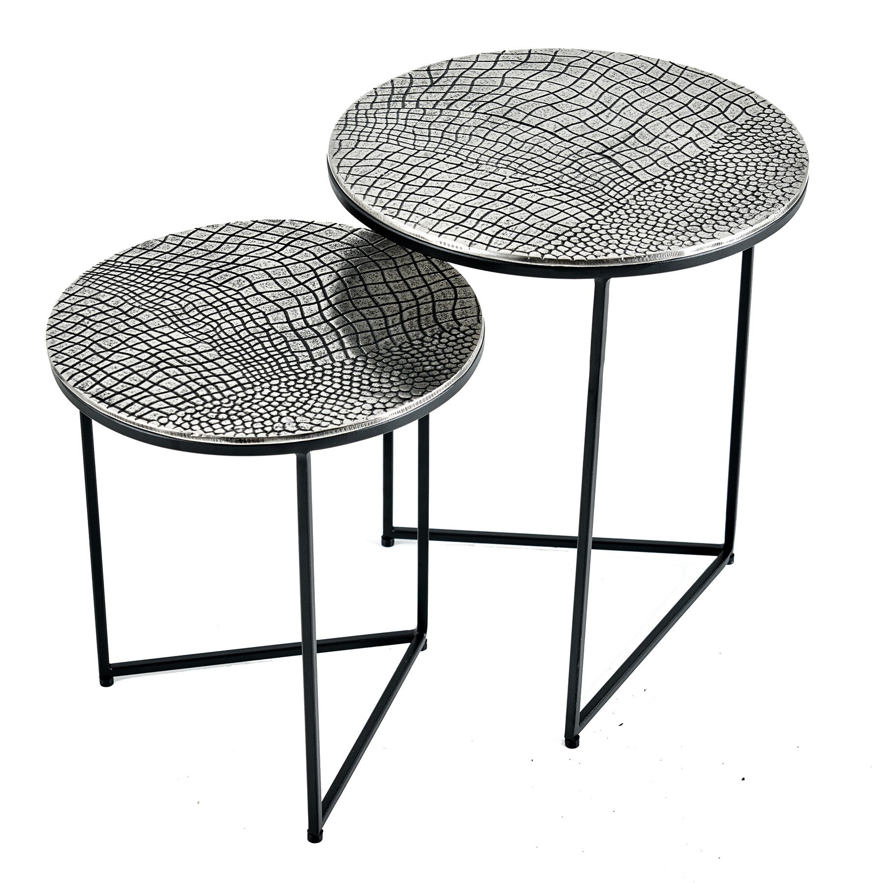 riess-ambiente Couchtisch ELEMENTS Ø40cm silber antik (Set, 2-St), Wohnzimm günstig online kaufen