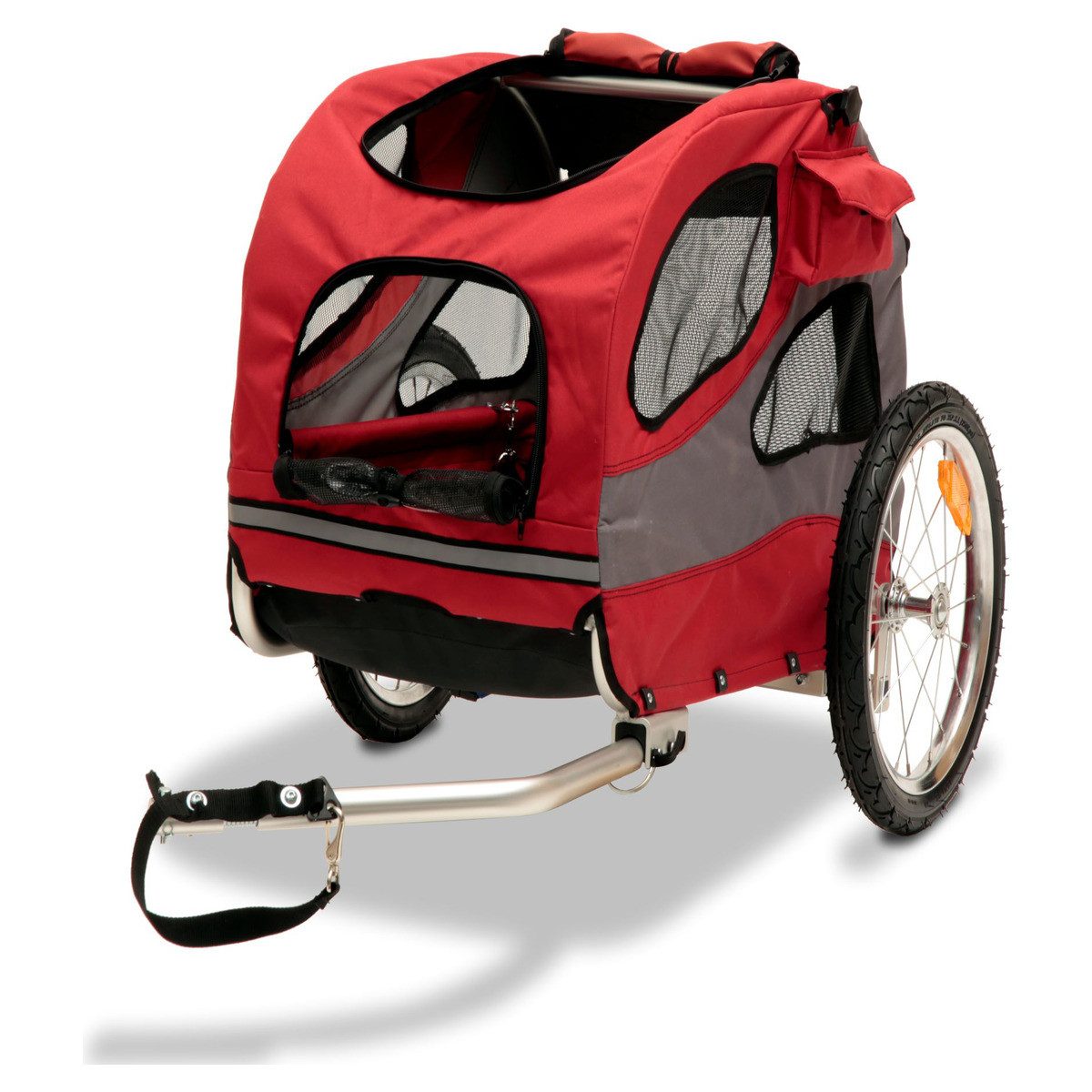 PetSafe Fahrradhundeanhänger Happy Ride Aluminium-Fahrradanhänger rot/grau