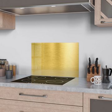 DEQORI Küchenrückwand 'Gebürstete Goldoberfläche', Glas Spritzschutz Badrückwand Herdblende