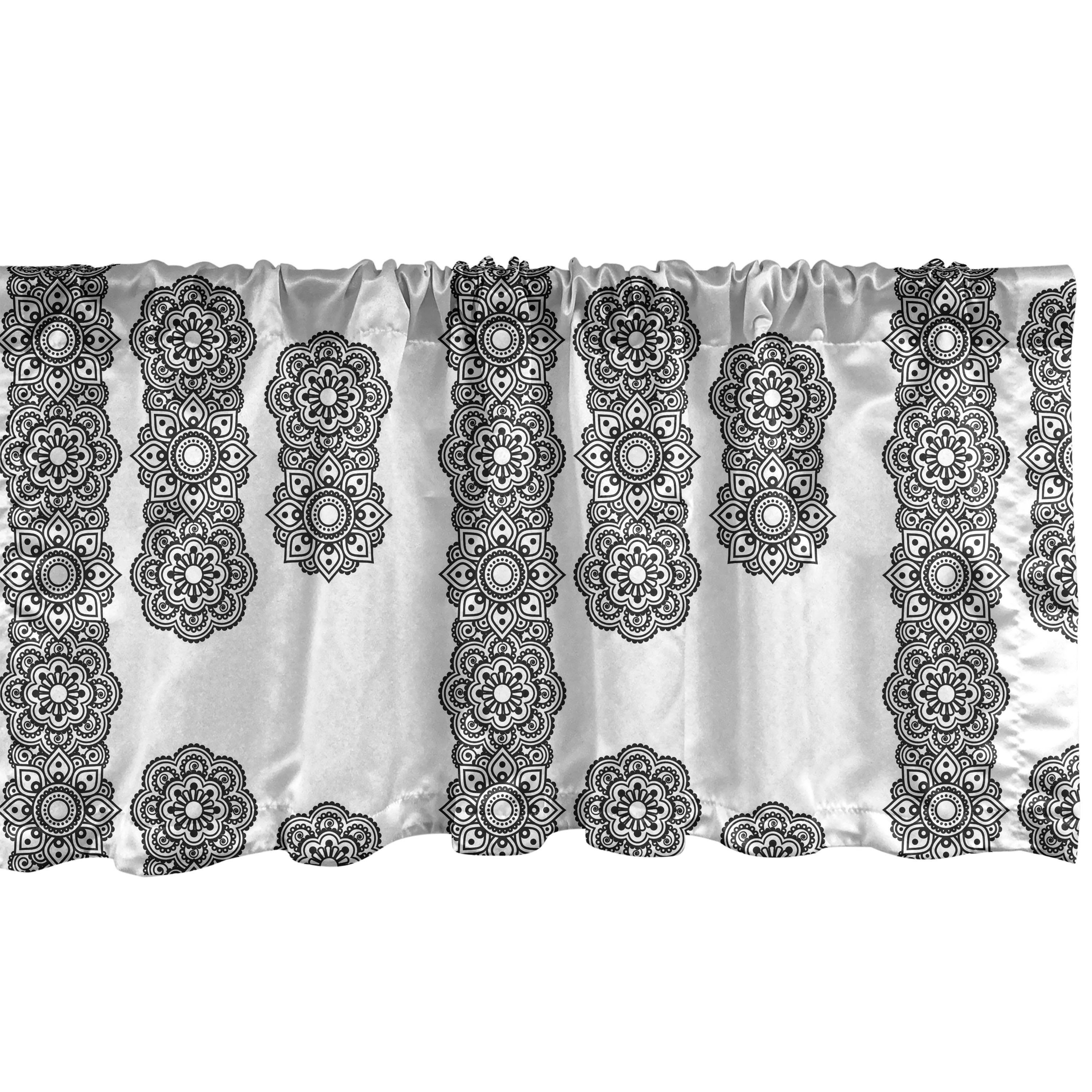 Scheibengardine Vorhang Volant Schlafzimmer Henna für mit Abakuhaus, Stangentasche, Microfaser, Dekor Mandala-Muster Küche