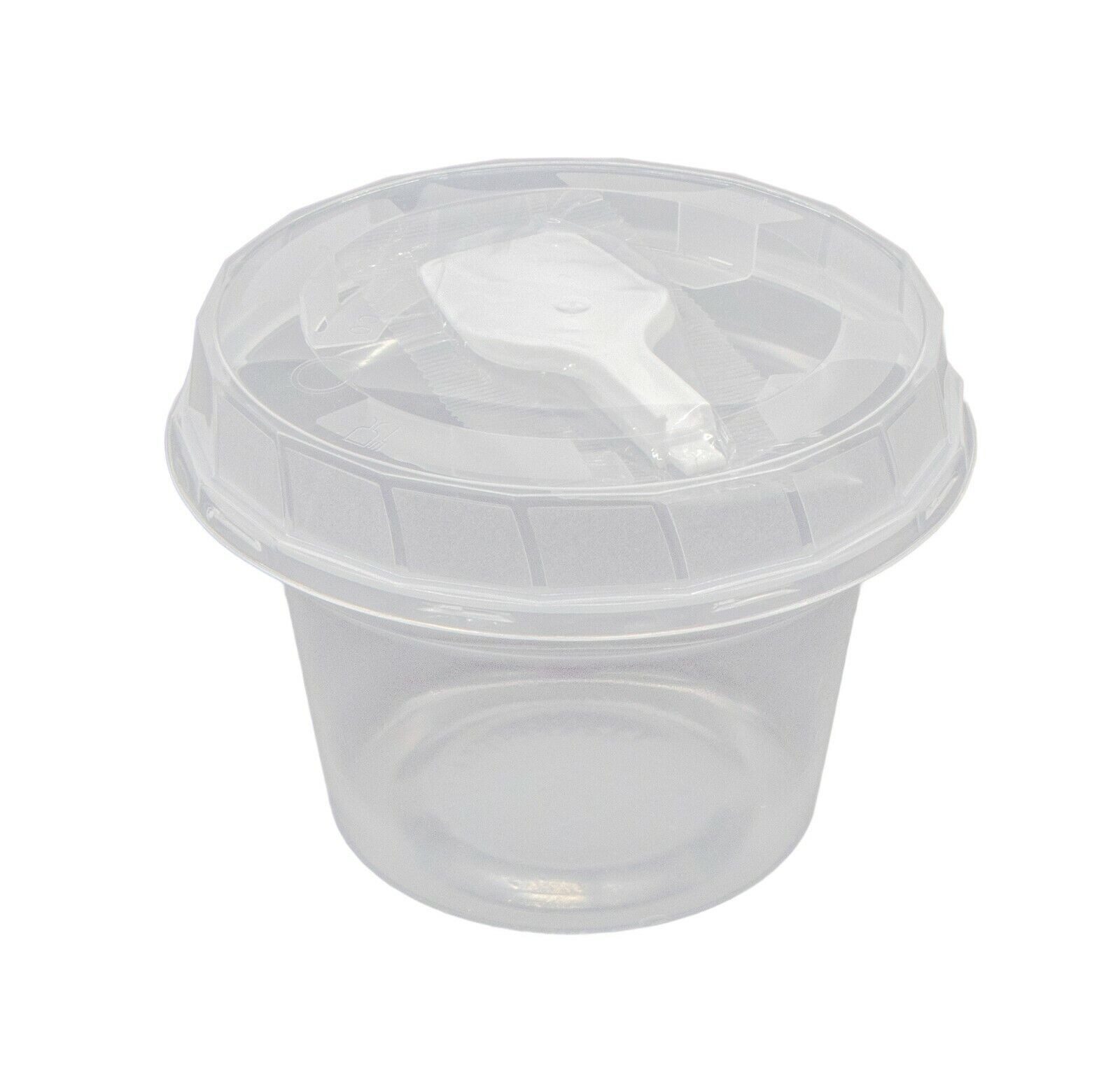 KVOTA Dessertschale Feinkostbecher 50St Becher und Löffel konischer Becher 225 ml, lebensmittelfreundlicher Kunststoff, (50x Becher mit Deckel, 3-tlg)