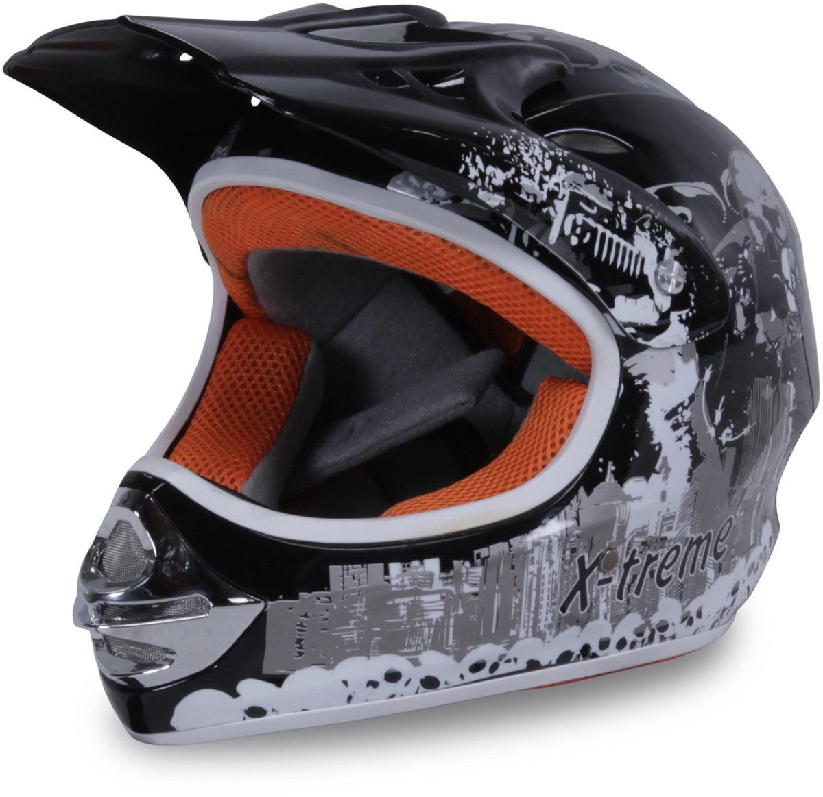 Motocrosshelm Crosshelm X-treme - 6 Größen - schwarz