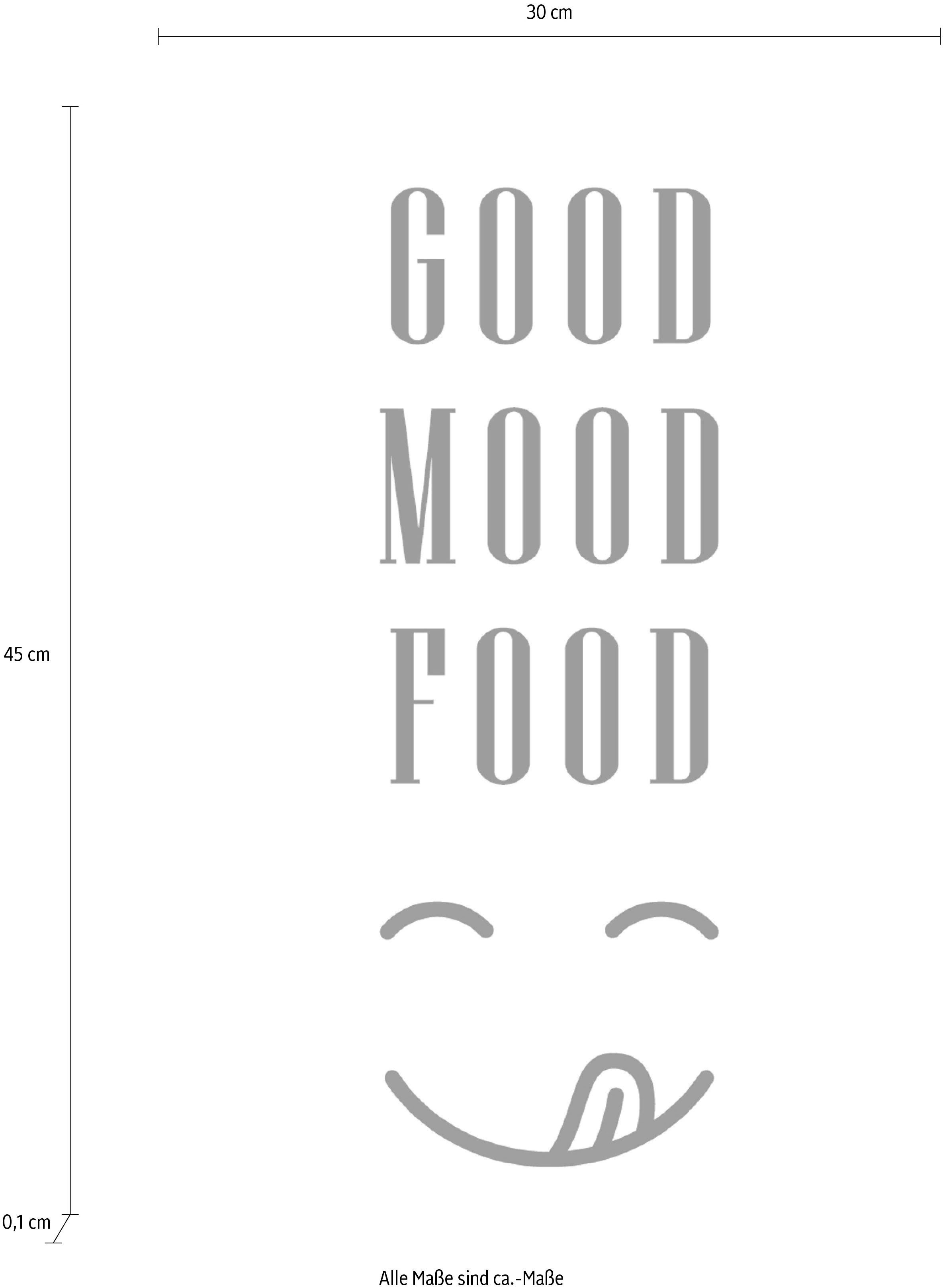 queence Wanddekoobjekt GOOD Schriftzug auf MOOD Stahlblech FOOD