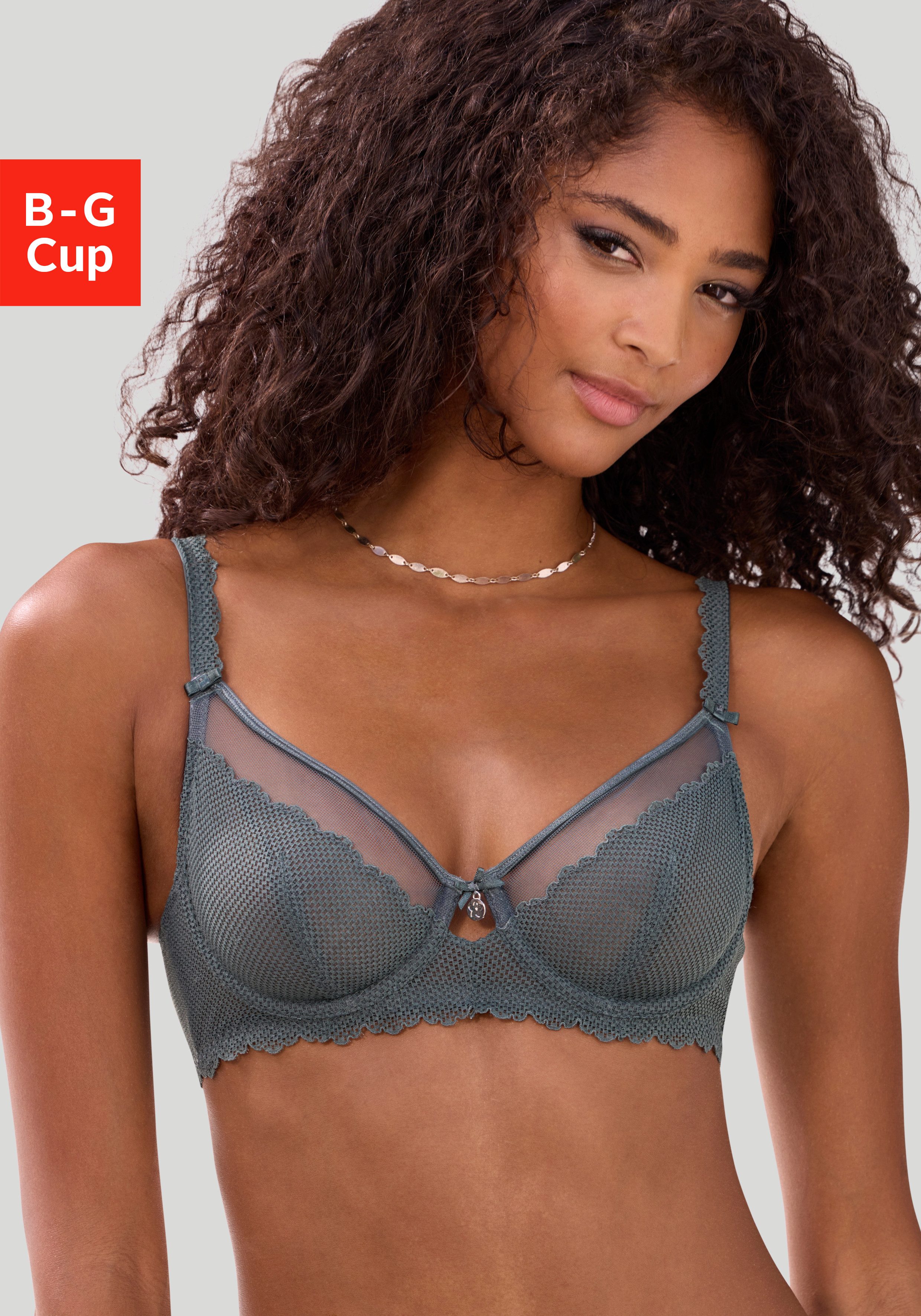 Vivance Bügel-BH mit hübschen Spitzenträgern, sexy Dessous. Reduzierter Preis € 29,99. Unverbindliche Preisempfehlung € 39,99