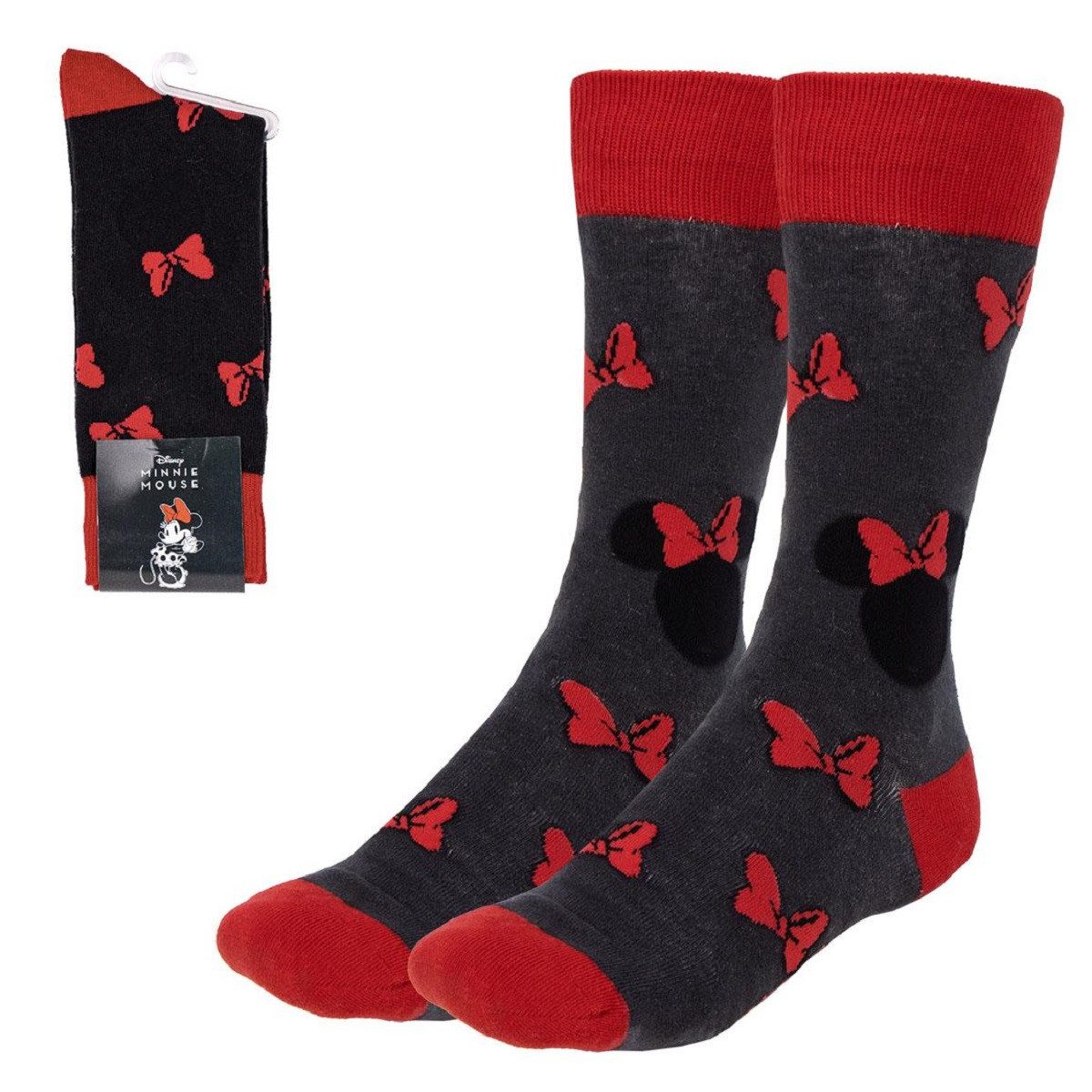 Disney Minnie Mouse Socken 1 Paar Socken mit komfortabler Passform in Größe 36–43