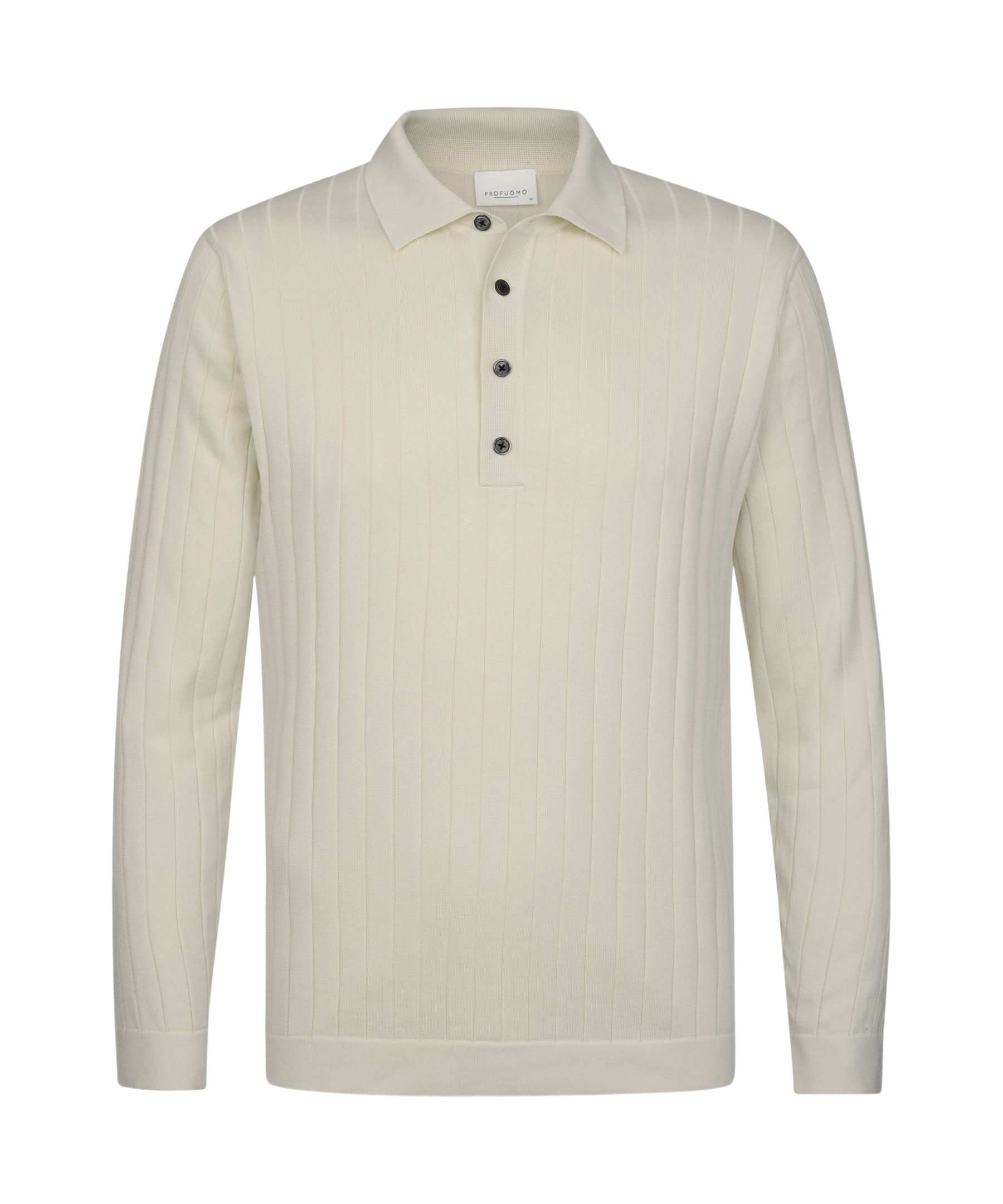Profuomo Troyer natur,Freizeit,Baumwolle,Strukturiert,Polokragen,Lang,Regular Fit