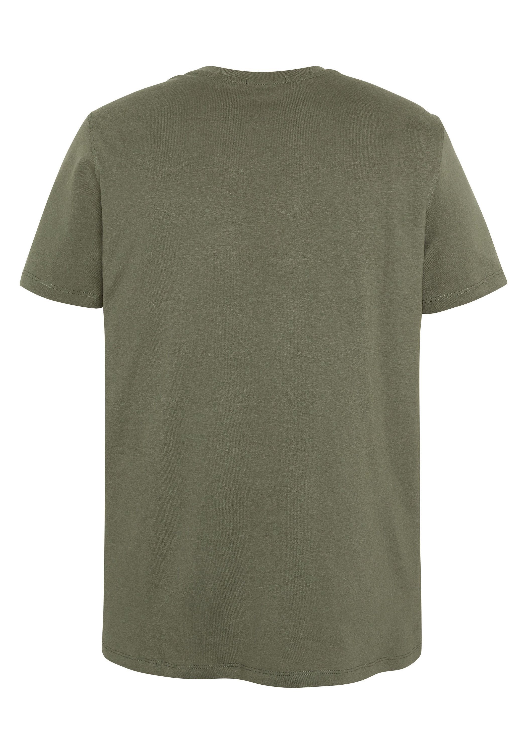 Chiemsee Print-Shirt T-Shirt mit Label-Schriftzug 18-0515 Olive 1 Dusty