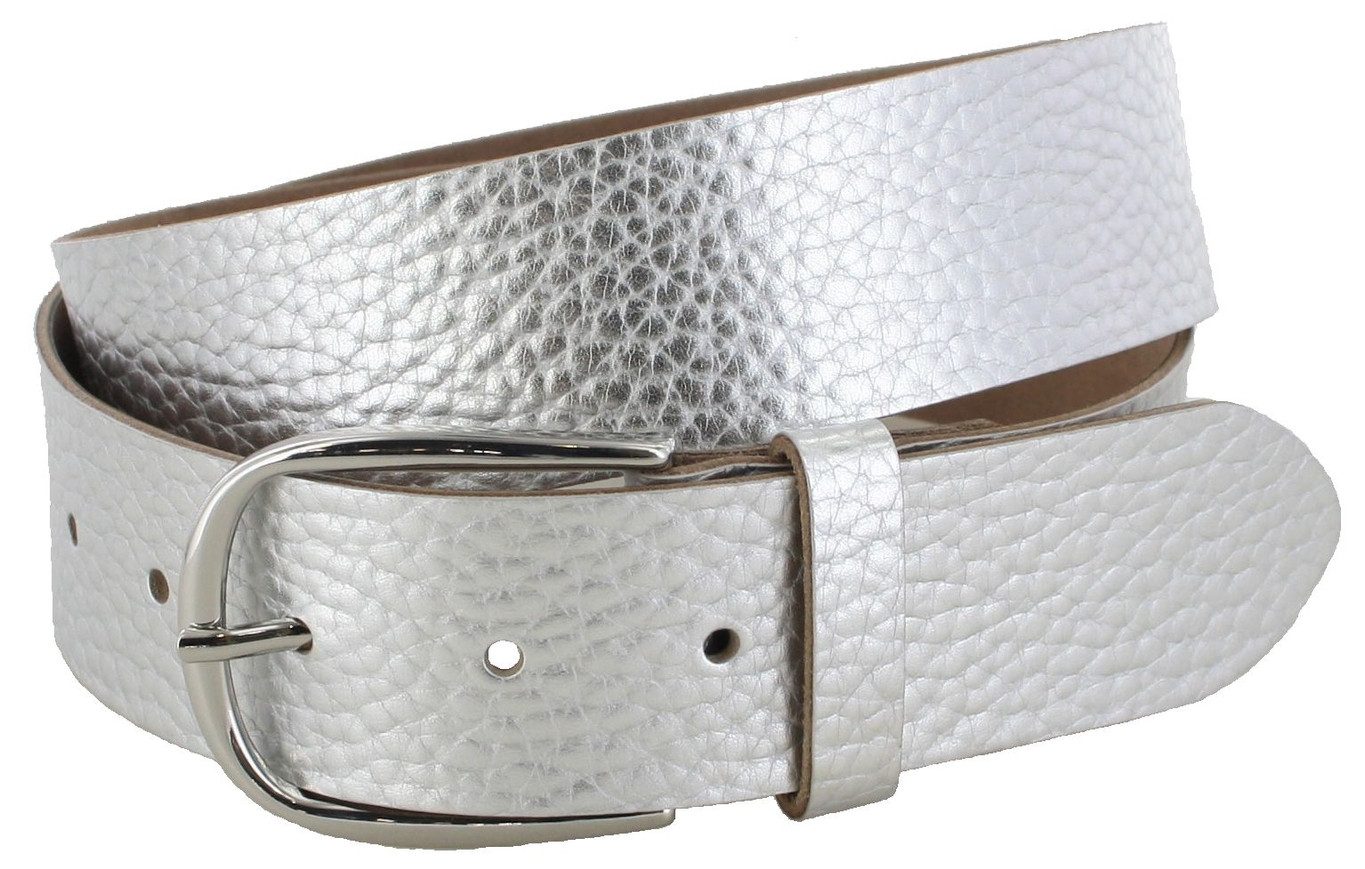 Vanzetti Ledergürtel V5542 Metallic Damen Ledergürtel Silber