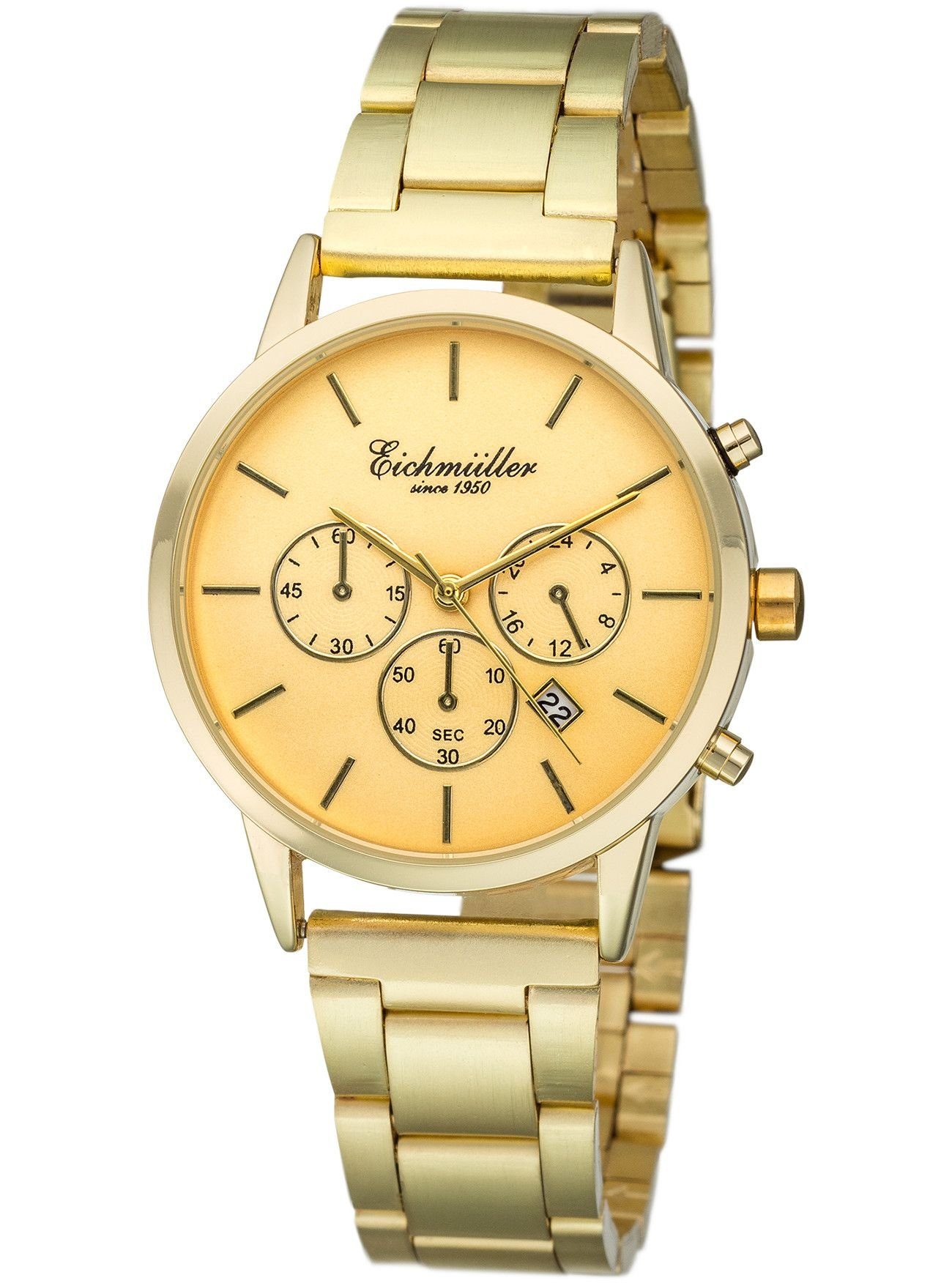 Quarzuhr Damenuhr RE1078 Goldfarben Metallband 36 mm