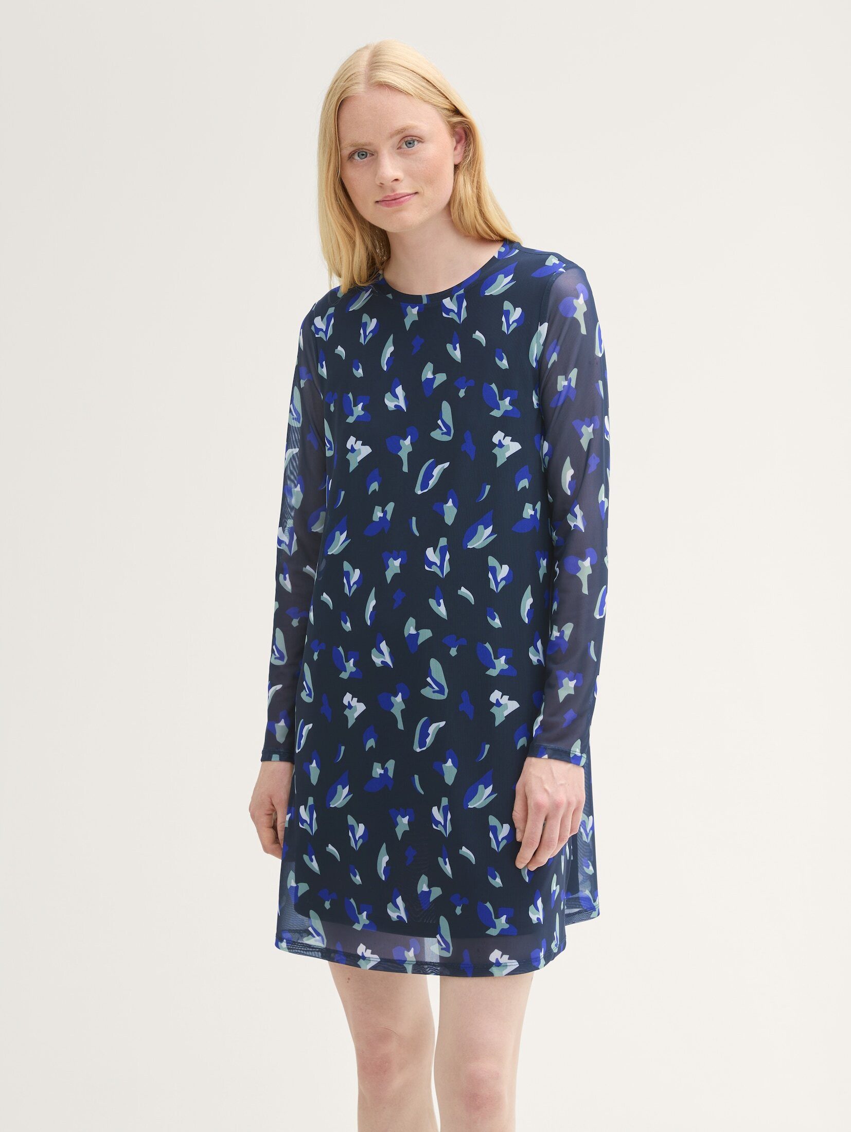 TOM TAILOR Denim Sommerkleid Kleider & Jumpsuits Gemustertes Mesh Minikleid
