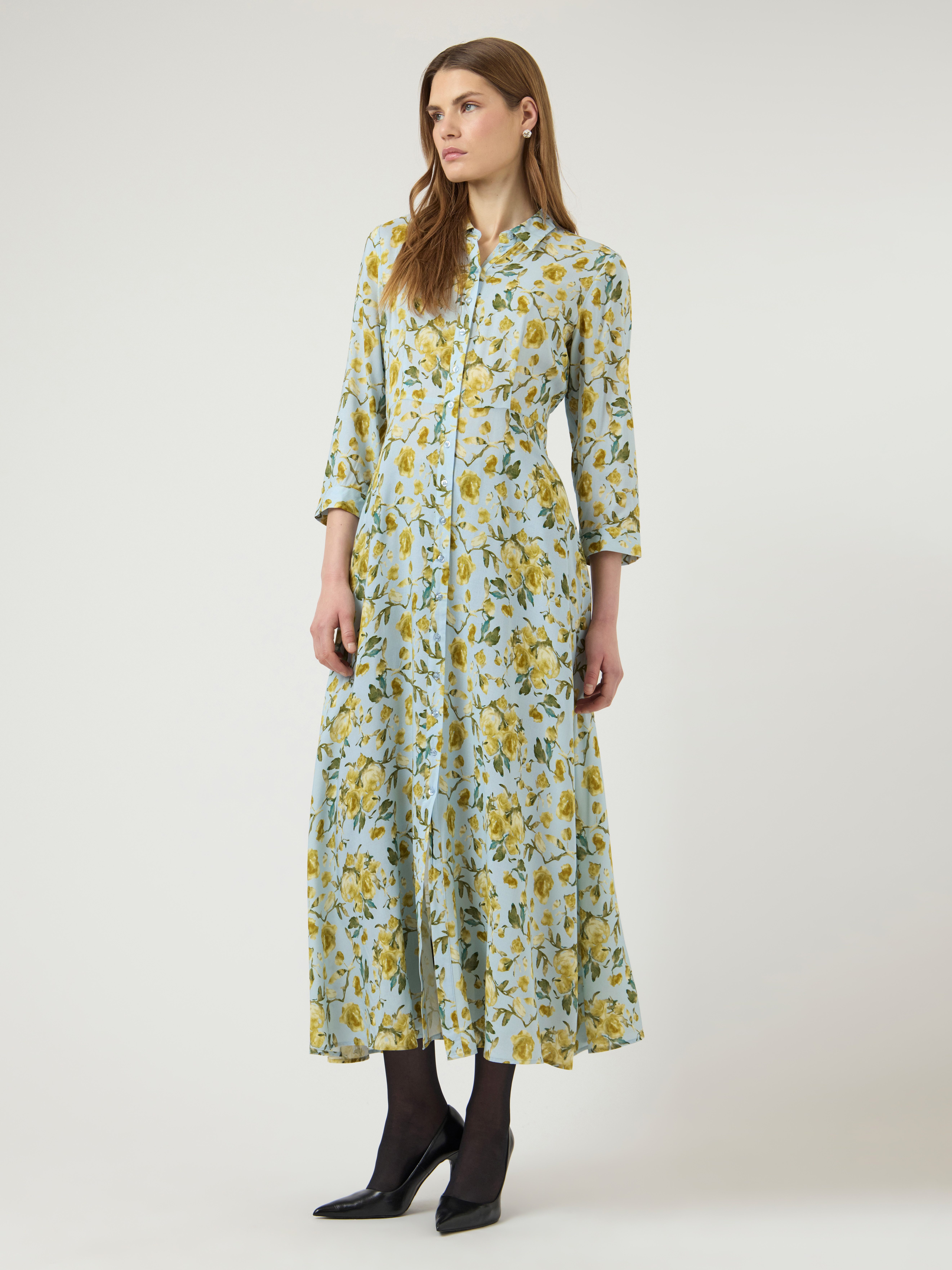Y.A.S Hemdblusenkleid YASSAVANNA LONG SHIRT DRESS Sommerkleid, mit 3/4 Ärmel