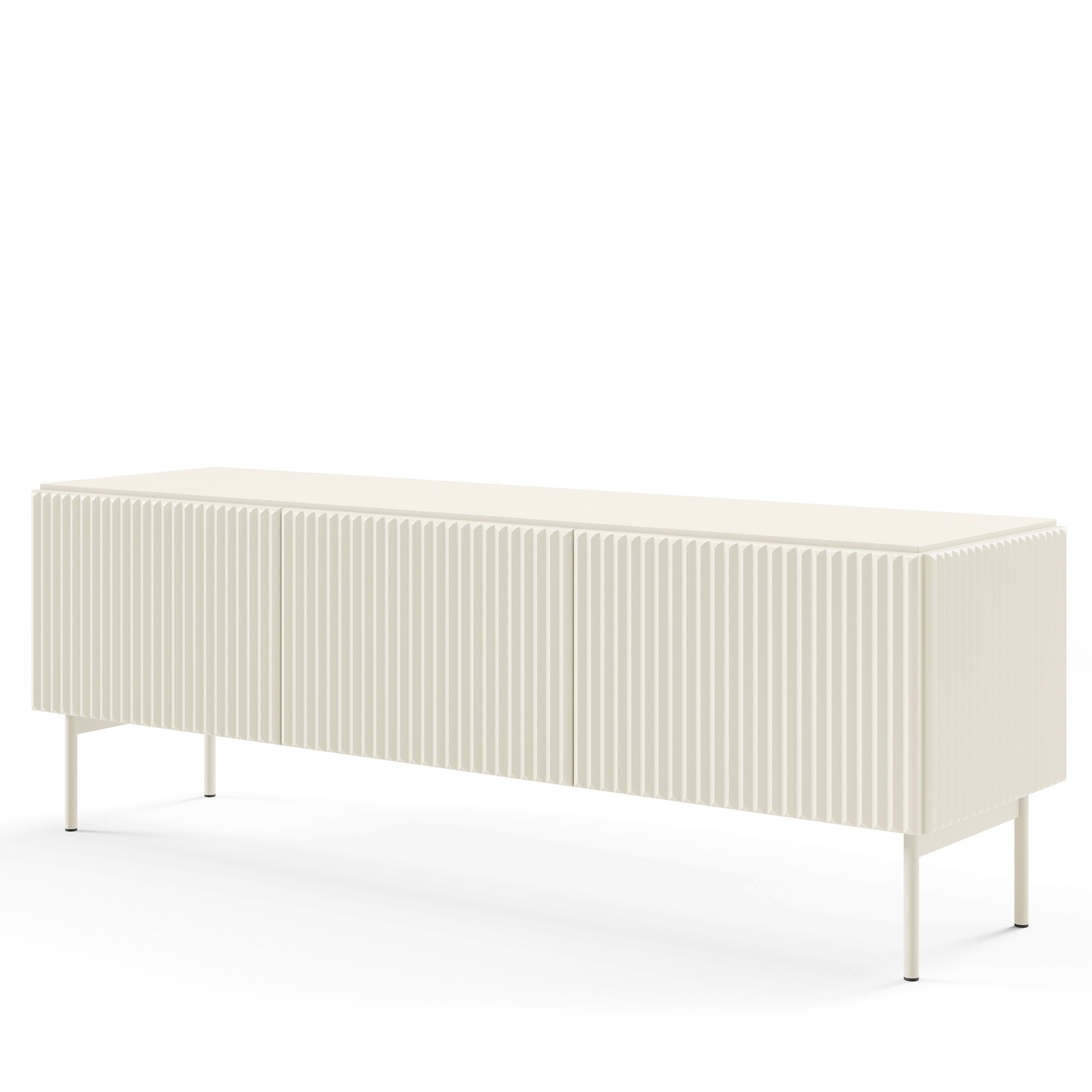 Masseno Lowboard TRATTO 147 cm TV-Schrank mit 3 Türen Kaschmir
