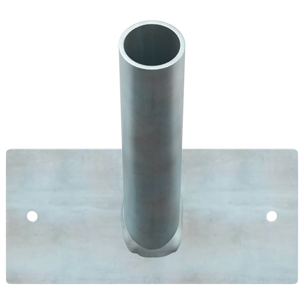 vidaXL Tandemstangen-Halterung Fahnen Pole Holde Silber 13 x 6 x 0,2 cm Stahl, (1-St)