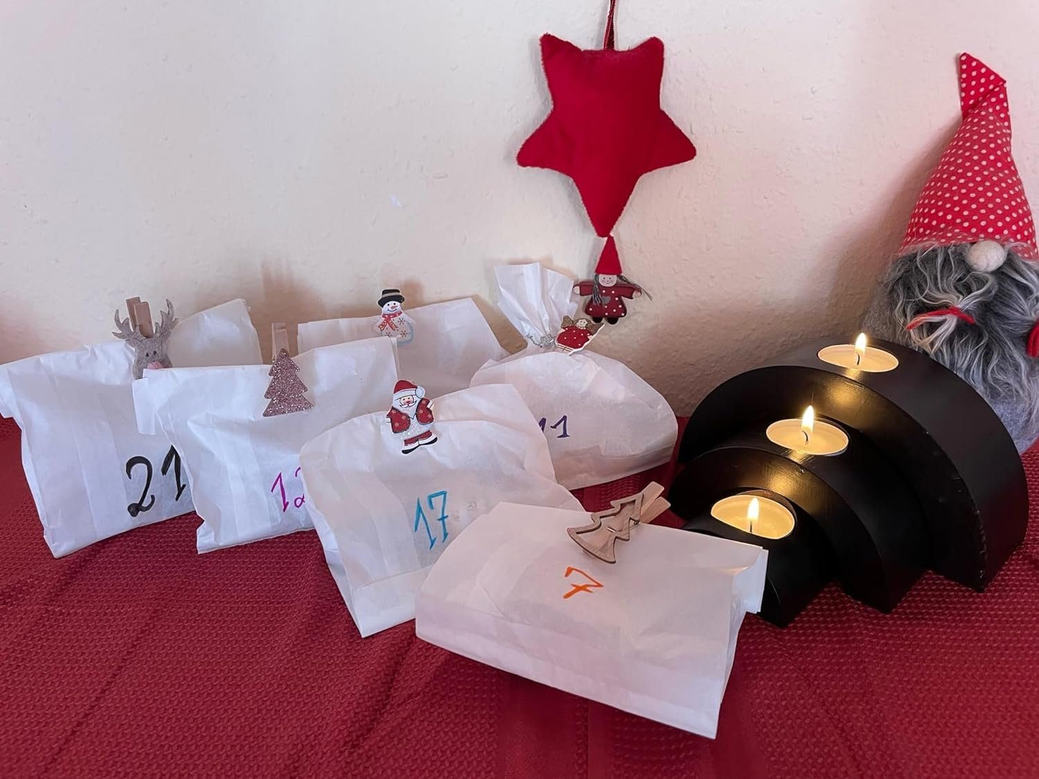 tradiero Adventskalender DIY - 24 exklusive Spa- und Pflegeprodukte mit 25 Standbeuteln