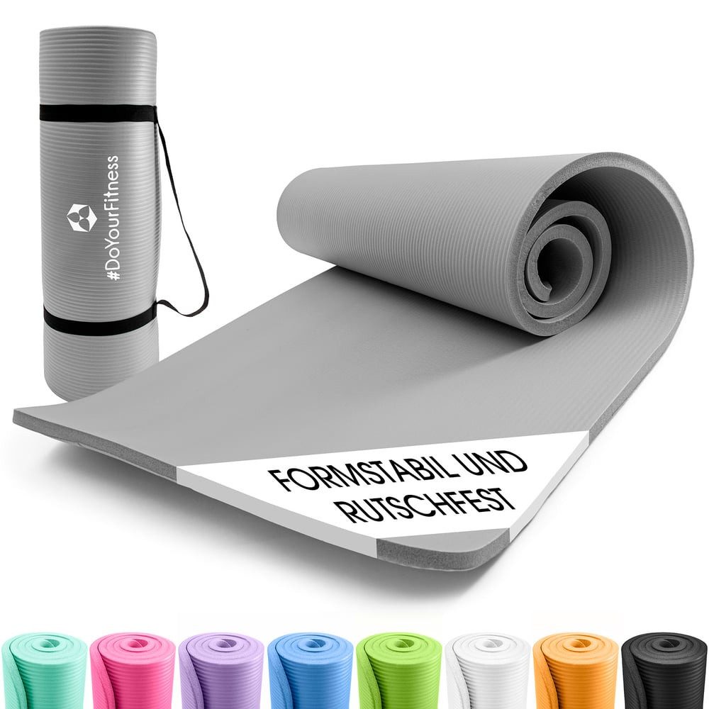 World Fitness Fitnessmatte Ashanti rutschfest für Einsteiger & Fortgeschrittene, Stärke von 0,8cm bis 2cm Gelenkschonende Gymnastikmatte