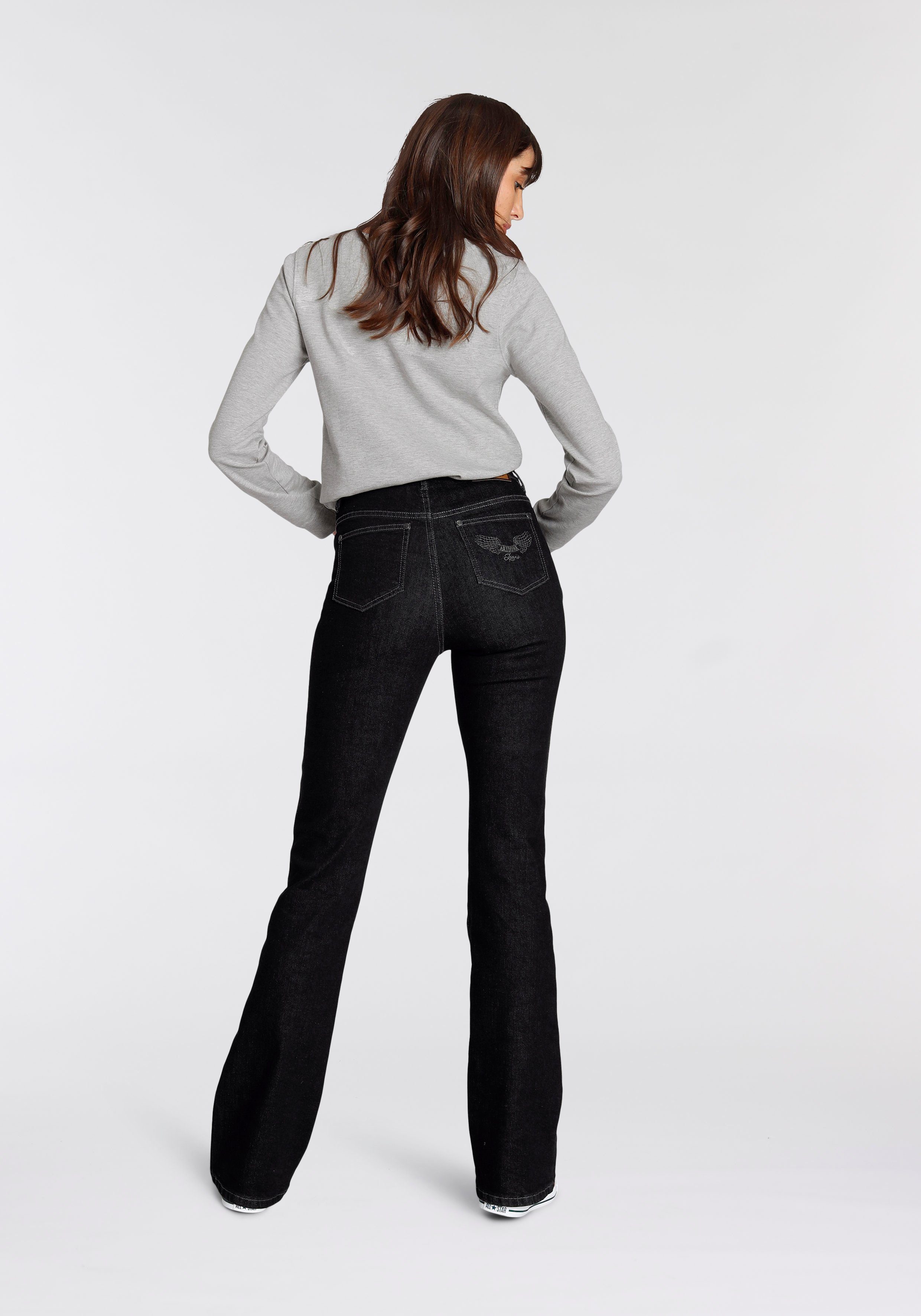 Arizona Bootcut-Jeans Comfort-Fit High Waist black