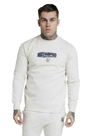 Siksilk Sweater SikSilk Herren Pullover TAPE CREW SWEAT SS-17207 Light Grey Beige Grau