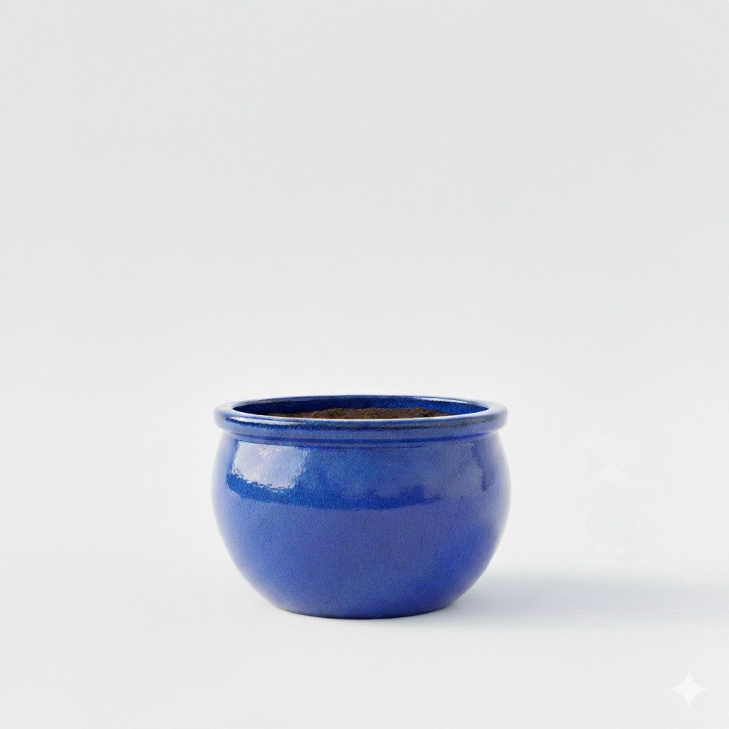 Teramico Pflanzkübel Teramico Pflanzschale Keramik Bavaria Royal Blau 30x17cm – Massiv &, 100% Frostfest