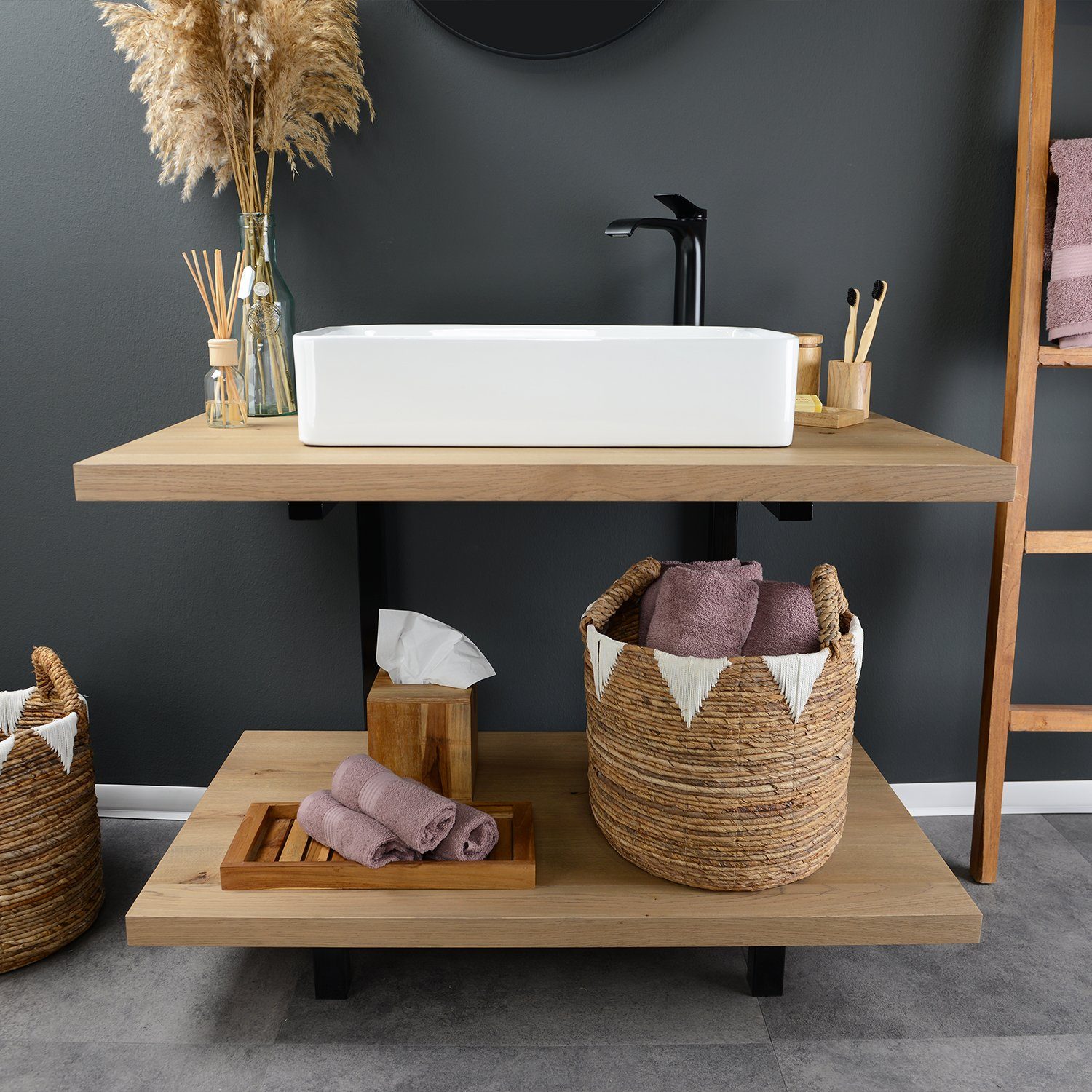 wohnfreuden Aufbewahrungskorb Korb Odette aus Naturfaser verschiedene Größe günstig online kaufen