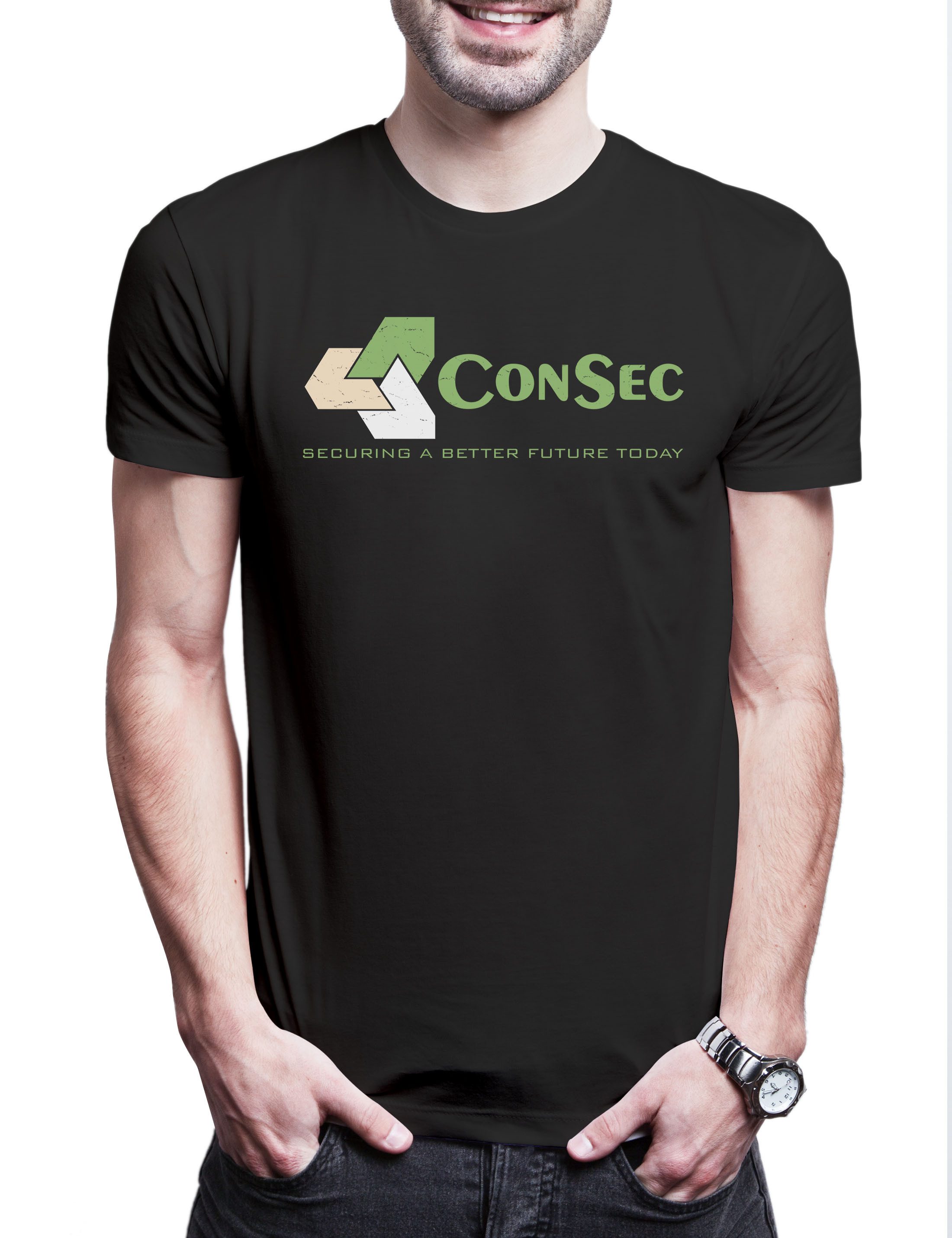 Print-Shirt Con Sec Logo Herren T-Shirt Company David Scanners Cronenberg Firma