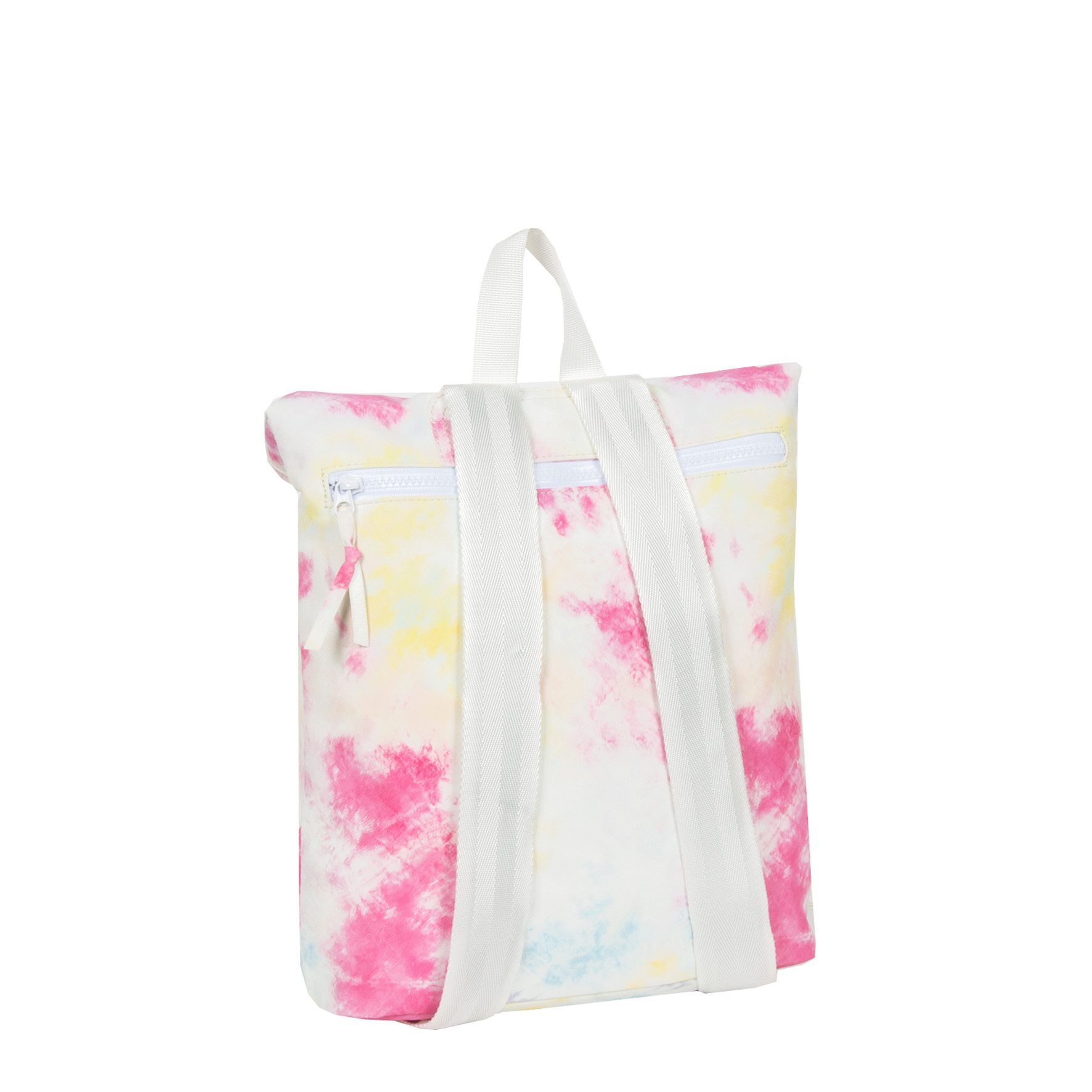 NEW REBELS Cityrucksack kleiner Roll Up RollTop Kurier Rucksack Mart Los Angeles, wasserabweisendes Planenmaterial, farbenfrohe Batik-Optik