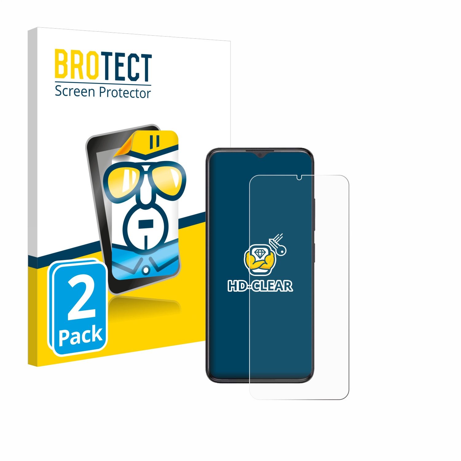 BROTECT Displayschutzfolie Schutzfolie für ZTE Blade A34, 2 Stück, Displayschutz Schutz Folie Klar Transparent