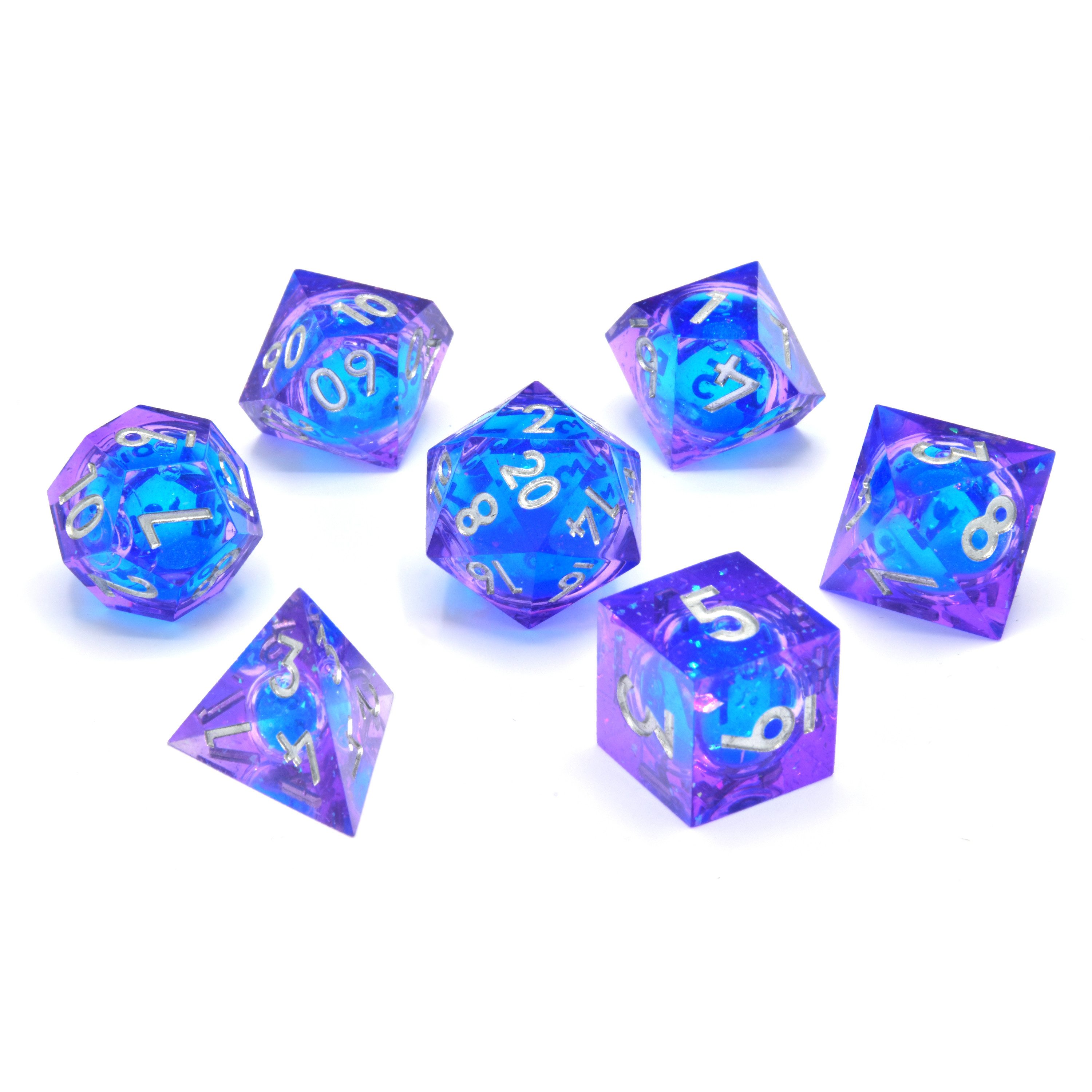 Spiel Glassstaff Blue Bane Liquid Core RPG Würfel Set CritStones Dice