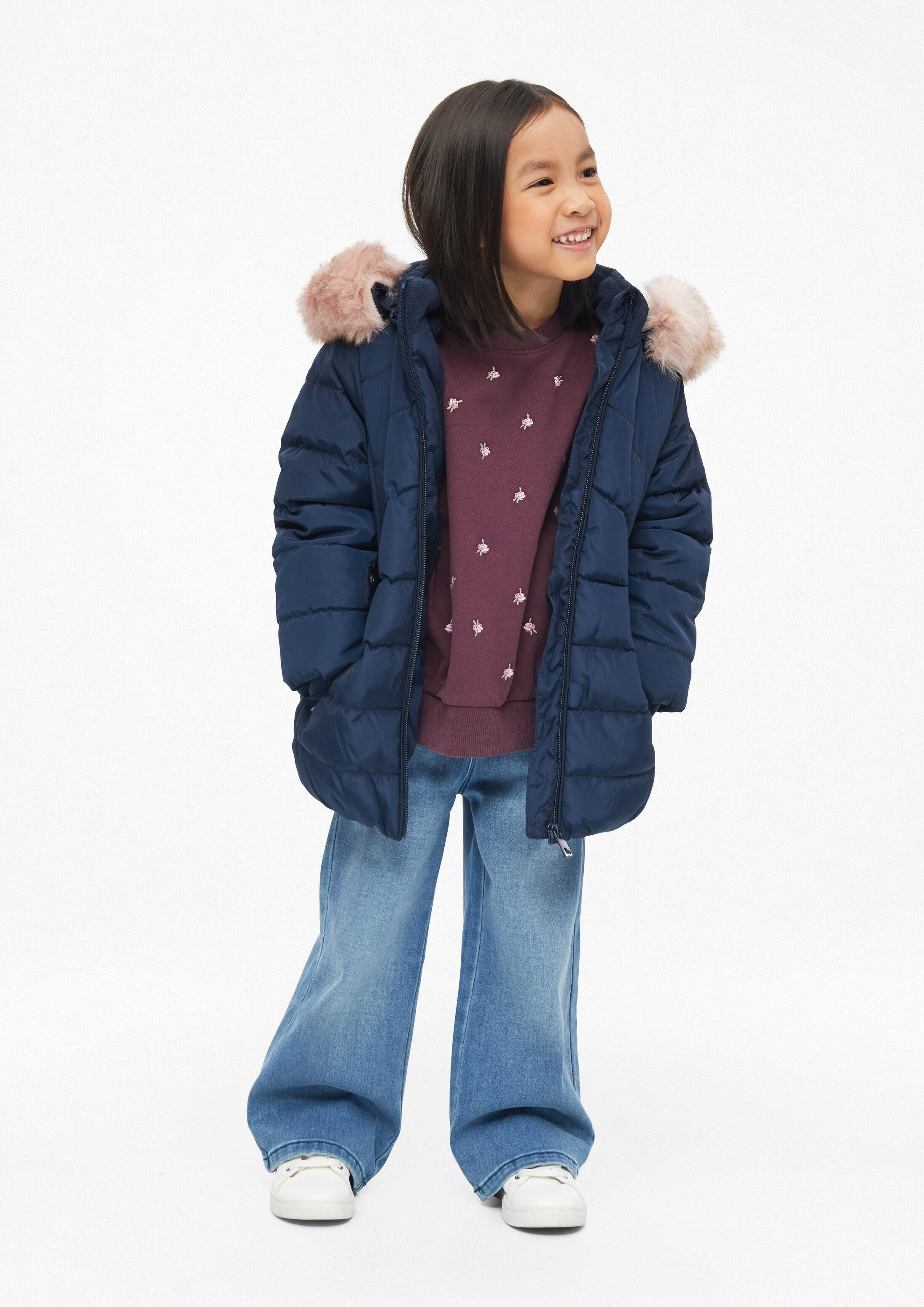 s.Oliver Winterjacke Outdoor-Mantel Wetterfester Steppmantel mit abnehmbarer Kapuze – Bild 3 von 4