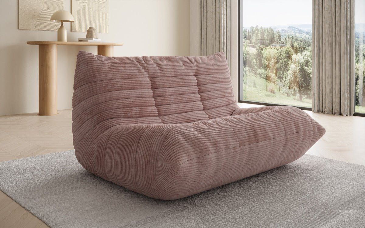 Luxusbetten24 Sofa Designer 2 Sitzer Sofa Calmo, in weichem Cord – Bild 2 von 3
