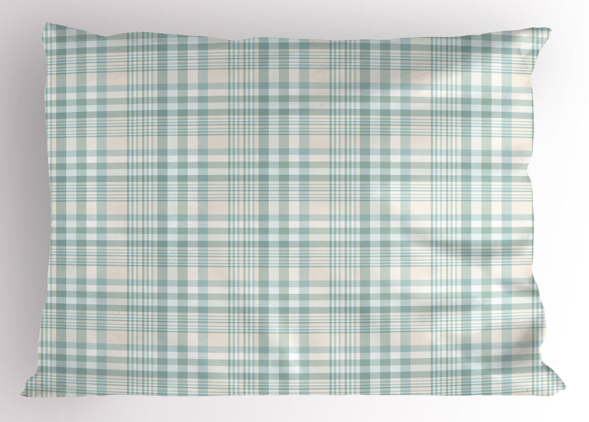 Pastel Size (1 Gedämpfte Abakuhaus Gedruckter Kopfkissenbezug, Kissenbezüge Queen Plaid-Layout Farben Stück), Dekorativer