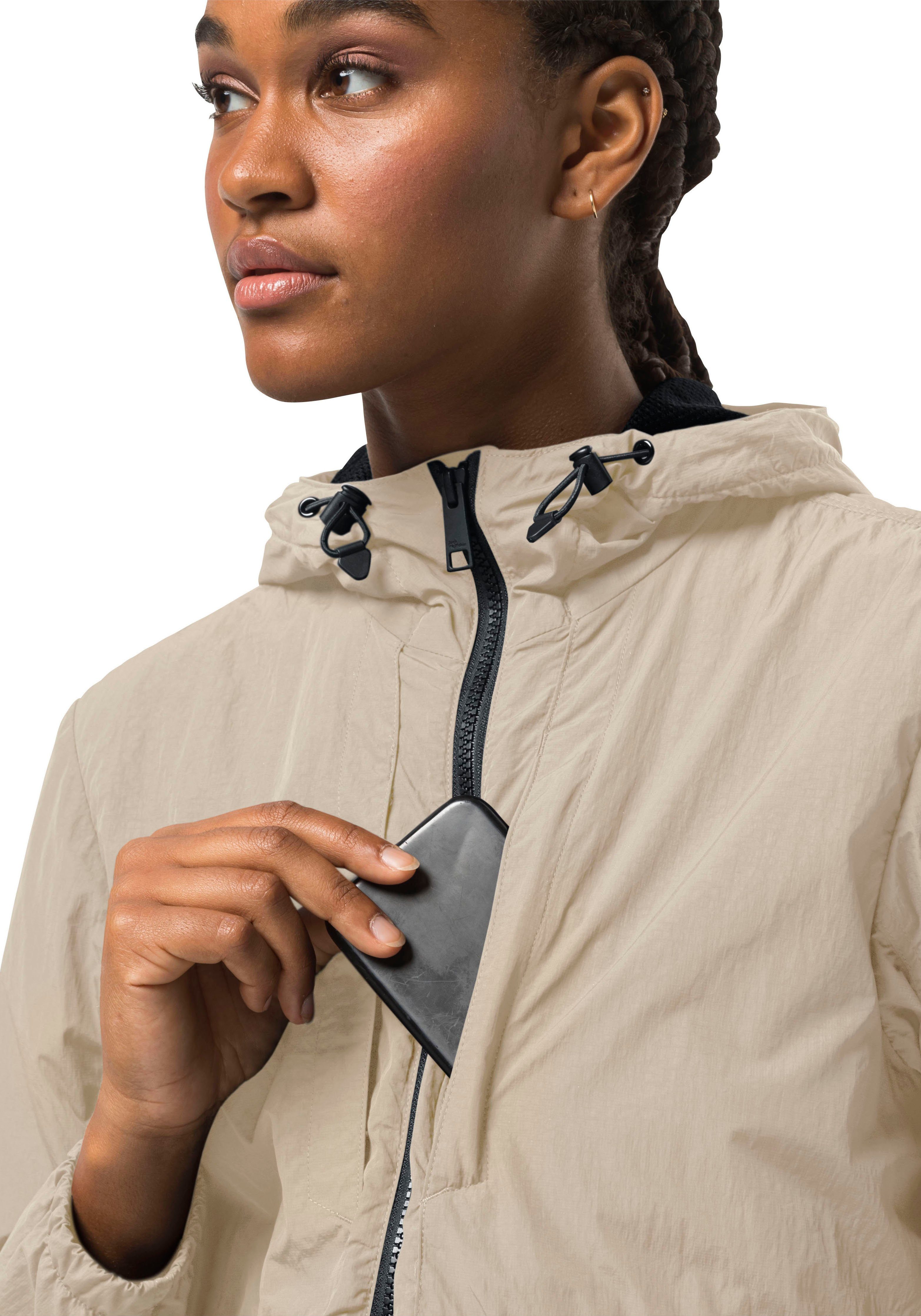 JKT Outdoorjacke Jack white Winddicht WANDER W pepper Wolfskin LIGHTSOME