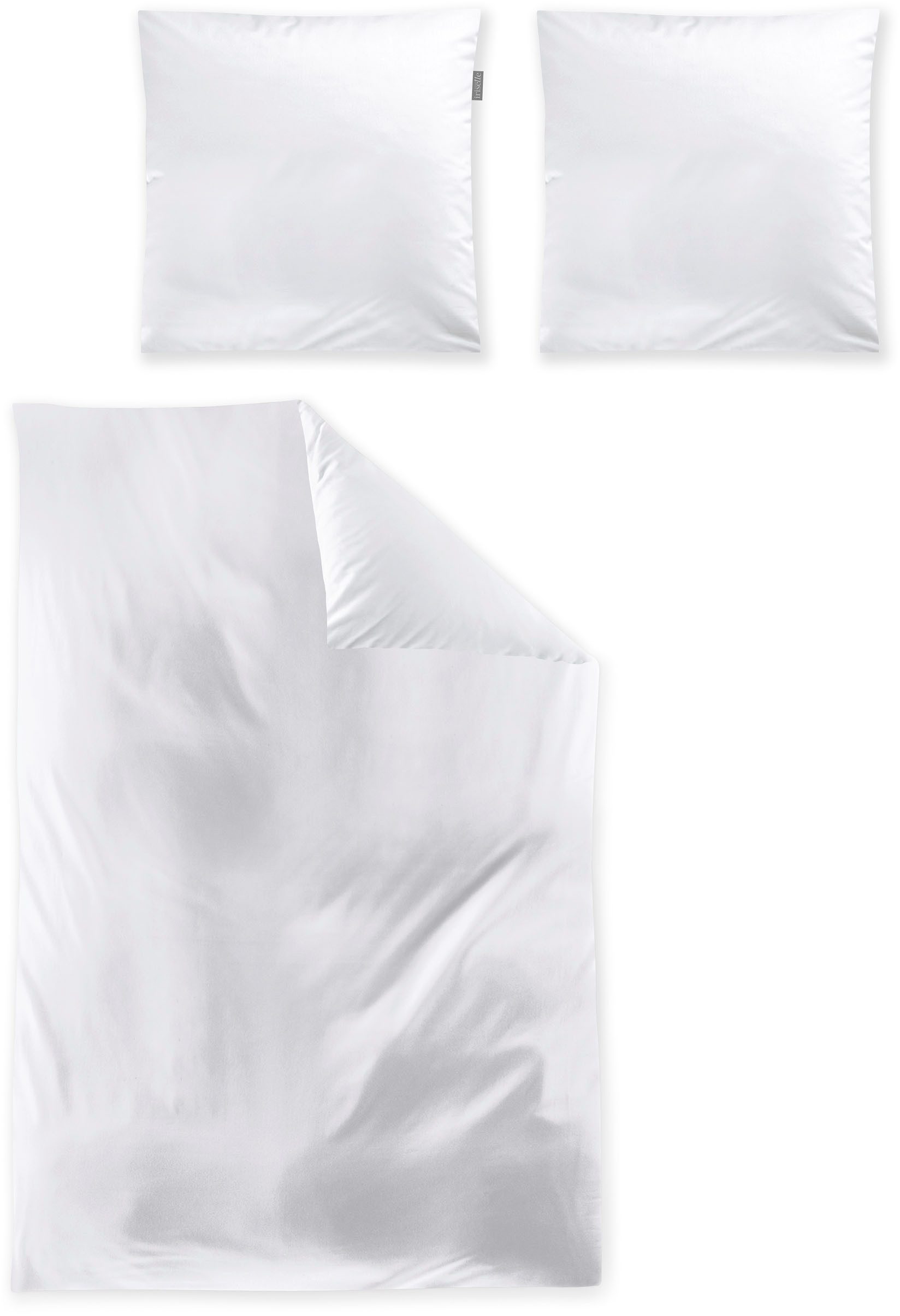Irisette Bettwäsche Premium Satin Bettwäsche Paris, Mako-Satin, 3 teilig, hochwertige Uni Premium Bettwäsche mit Reißverschluss, 100% Baumwolle – Bild 2 von 4