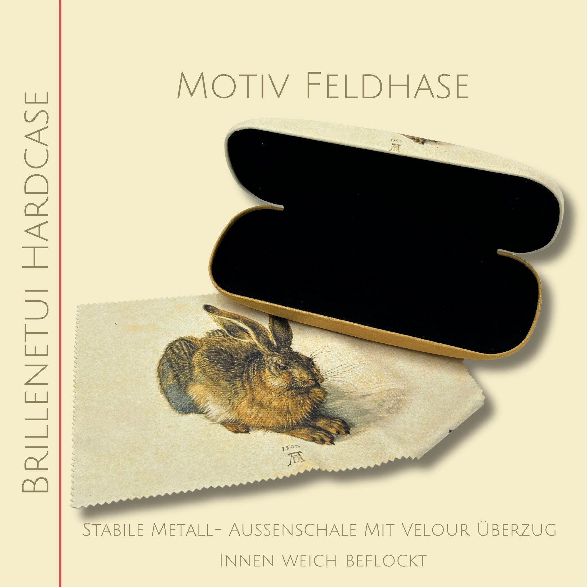 Fridolin Brillenetui Brillenetui Hardcase mit Stoffbezug und Reinigungstuch aus Mikrofaser