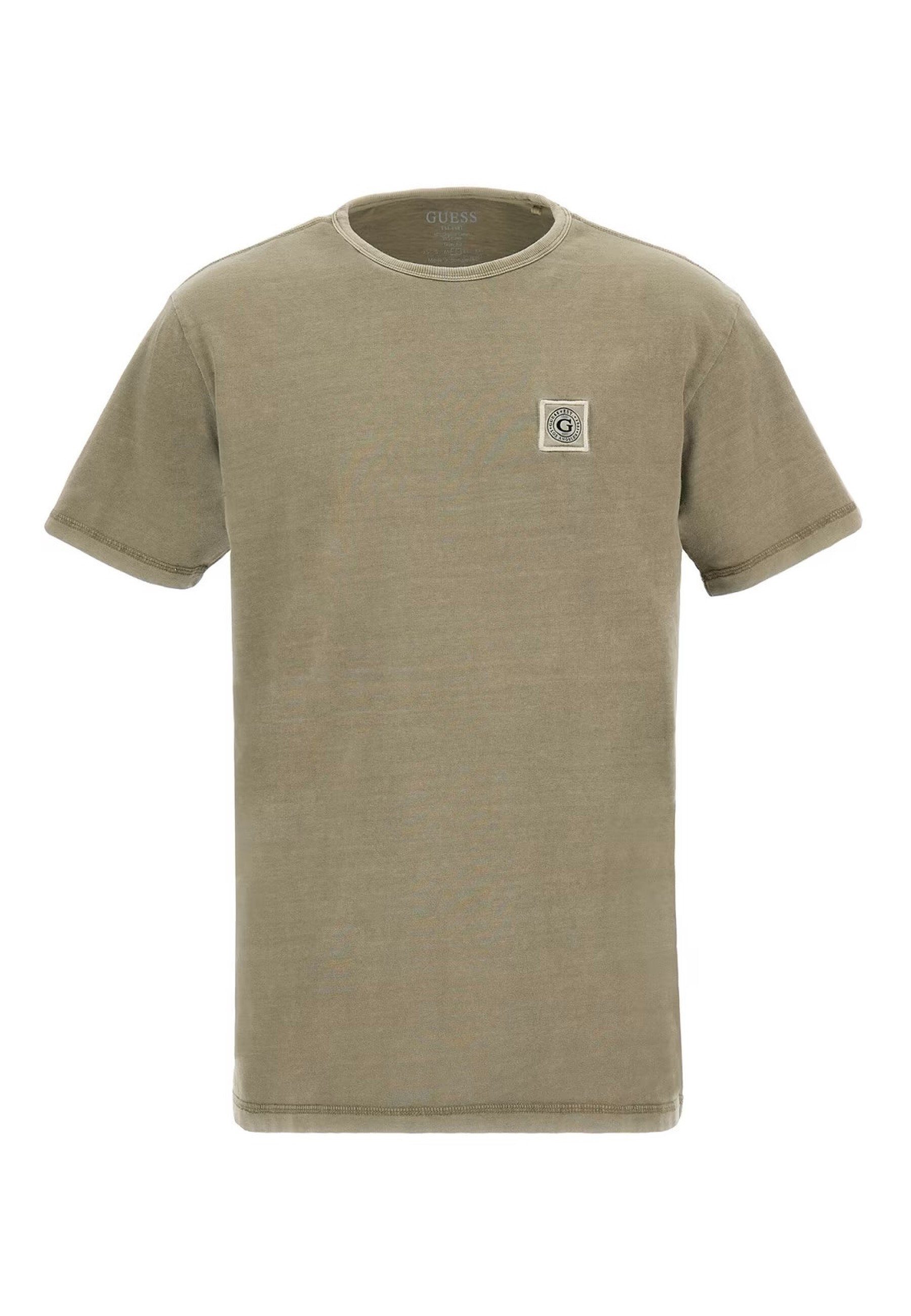 Guess T-Shirt Shirt Kurzarm T-Shirt PATCH TREATED mit (1-tlg) grün