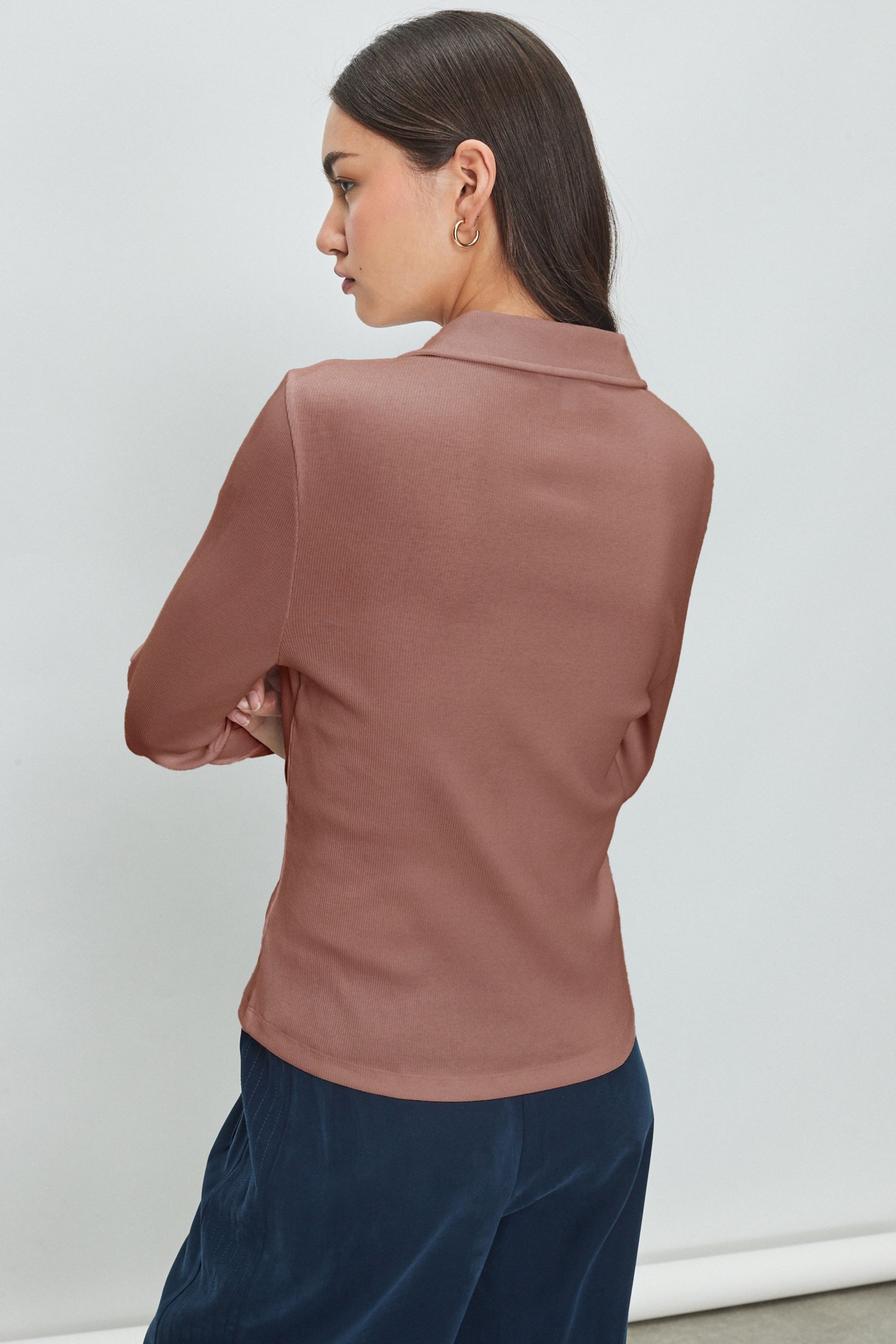 Next Langarmbluse Langärmeliges Button-down-Henley-Oberteil (1-tlg) günstig online kaufen