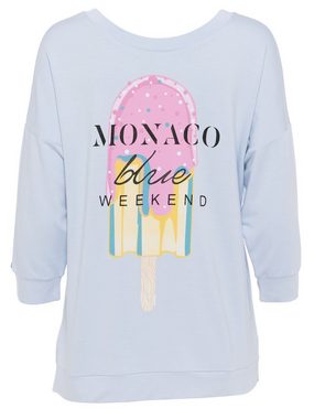 MONACO blue WEEKEND Sweatshirt 3/4-Arm-Shirt figurumspielend mit Ice Cream-Motiv mit Ice Cream Motiv