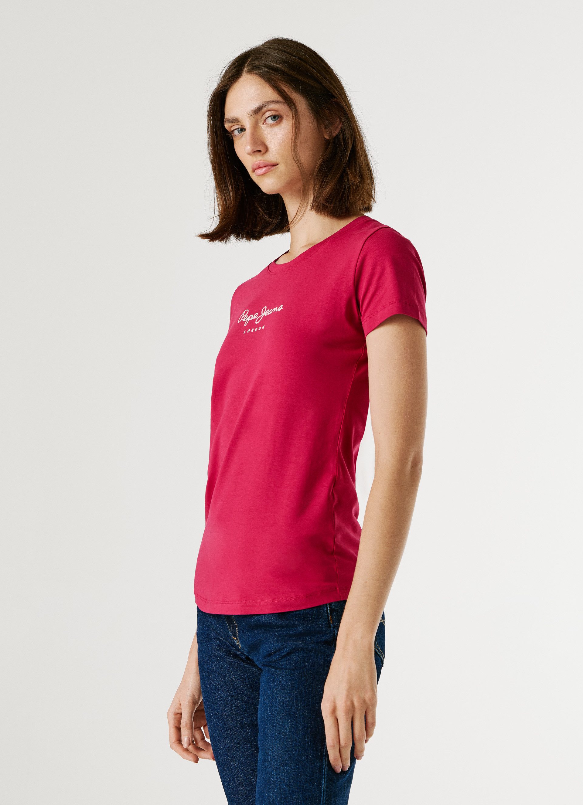Pepe Jeans T-Shirt NEW VIRGINIA mit Logo-Print