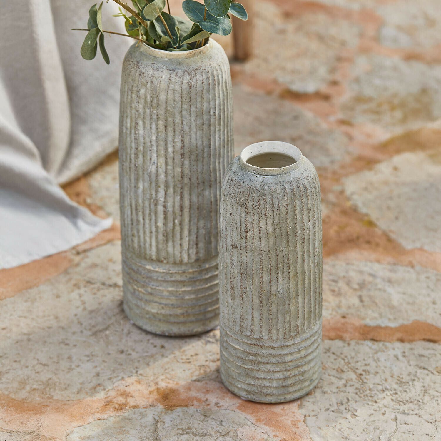Mirabeau Tischvase Vase 2er Set Bellonas grau